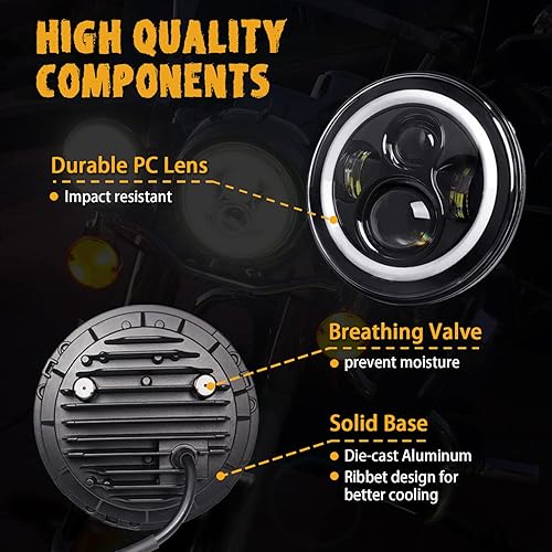 Miniatura 4 de Faros LED de motocicleta de 7 pulgadas + luces antiniebla LED de 4.5 pulgadas para Harley Davidson