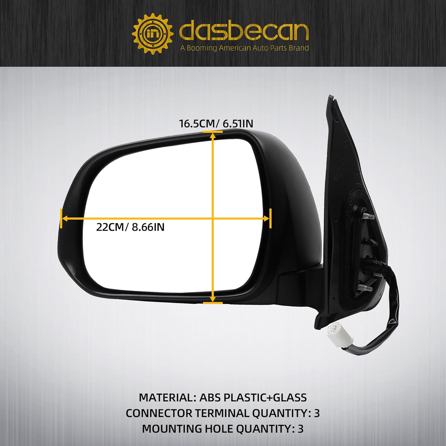 Dasbecan Driver Side Mirror Compatible With 2005-2011 Toyota Tacoma Mirror with Manual Folding/Power Glass Replaces# TO1320256 White Paint 3pins