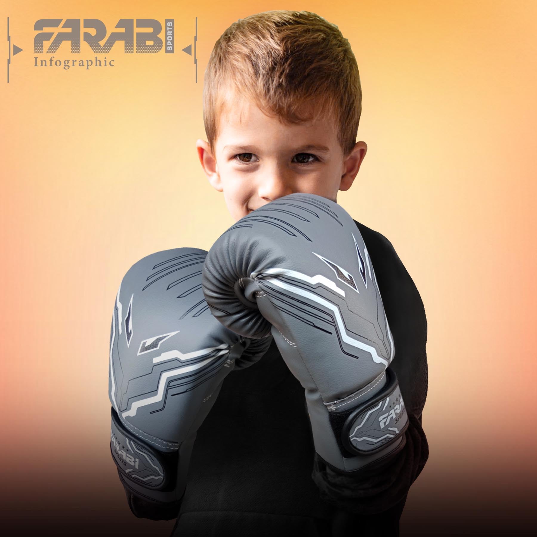 Farabi Sports Kids Boxing Gloves Boys and Girls kickboxing Gloves 6-oz Youth, Junior Boxing Gloves for MMA Muay Thai - Image 3