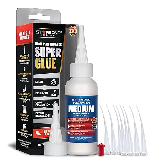 Starbond EM-150 Medium, Premium CA - Cyanoacrylate Adhesive Super Glue (for Woodturning, Pen Turning, Hobby, Lapidary, Acrylic Nails) (2 Ounce)
