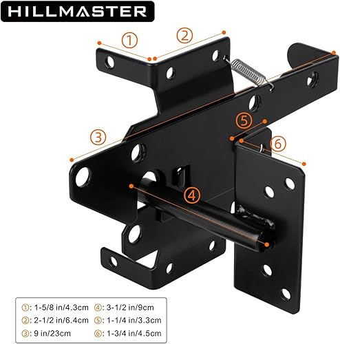 Miniatura 4 de Pestillo de puerta autoblocante resistente para valla de madera, cerradura automática de puerta de montaje en poste, hardware de cierre de puerta