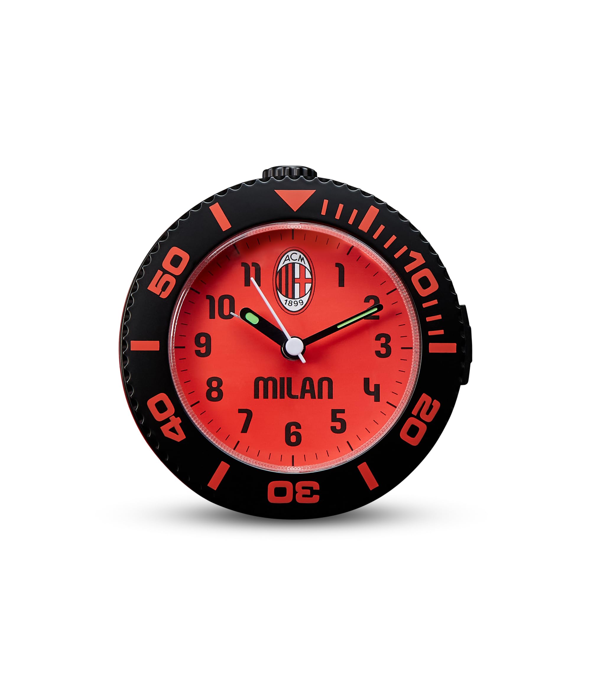 Réveil AC Milan Seven à quartz silencieux pour les fans de football