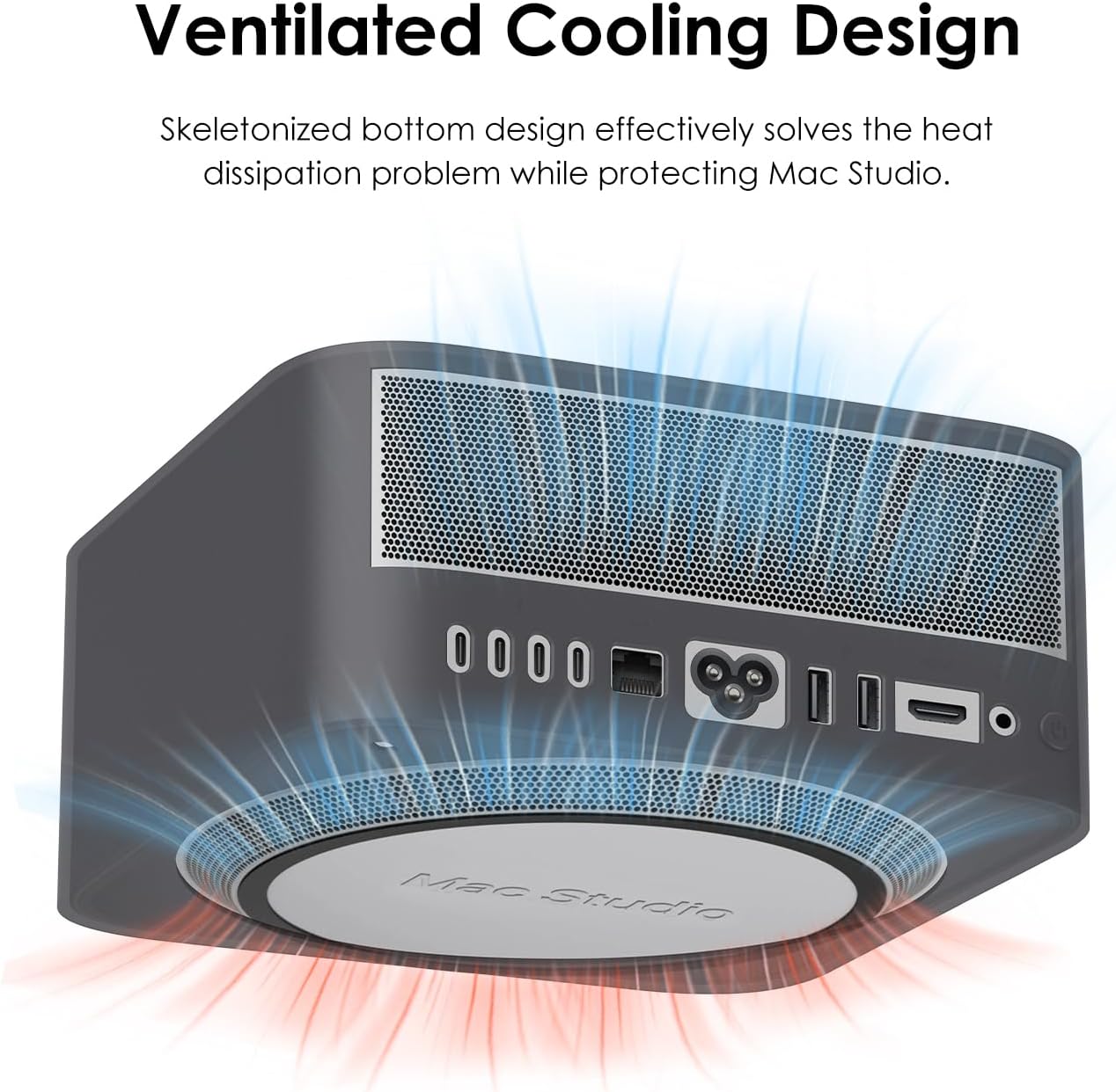 for Apple Mac Studio 2025/2022 Silicone Case,Soft Skin Silicone Case Full Protective Case Cover - Black