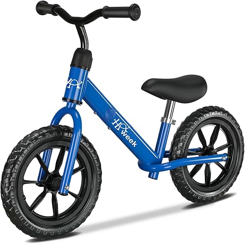 HAWEEK Bicicleta de equilibrio para niños pequeños de 12 pulgadas, sin pedales, bicicleta de entrenamiento para niños de 24 meses a 5 años, ajuste