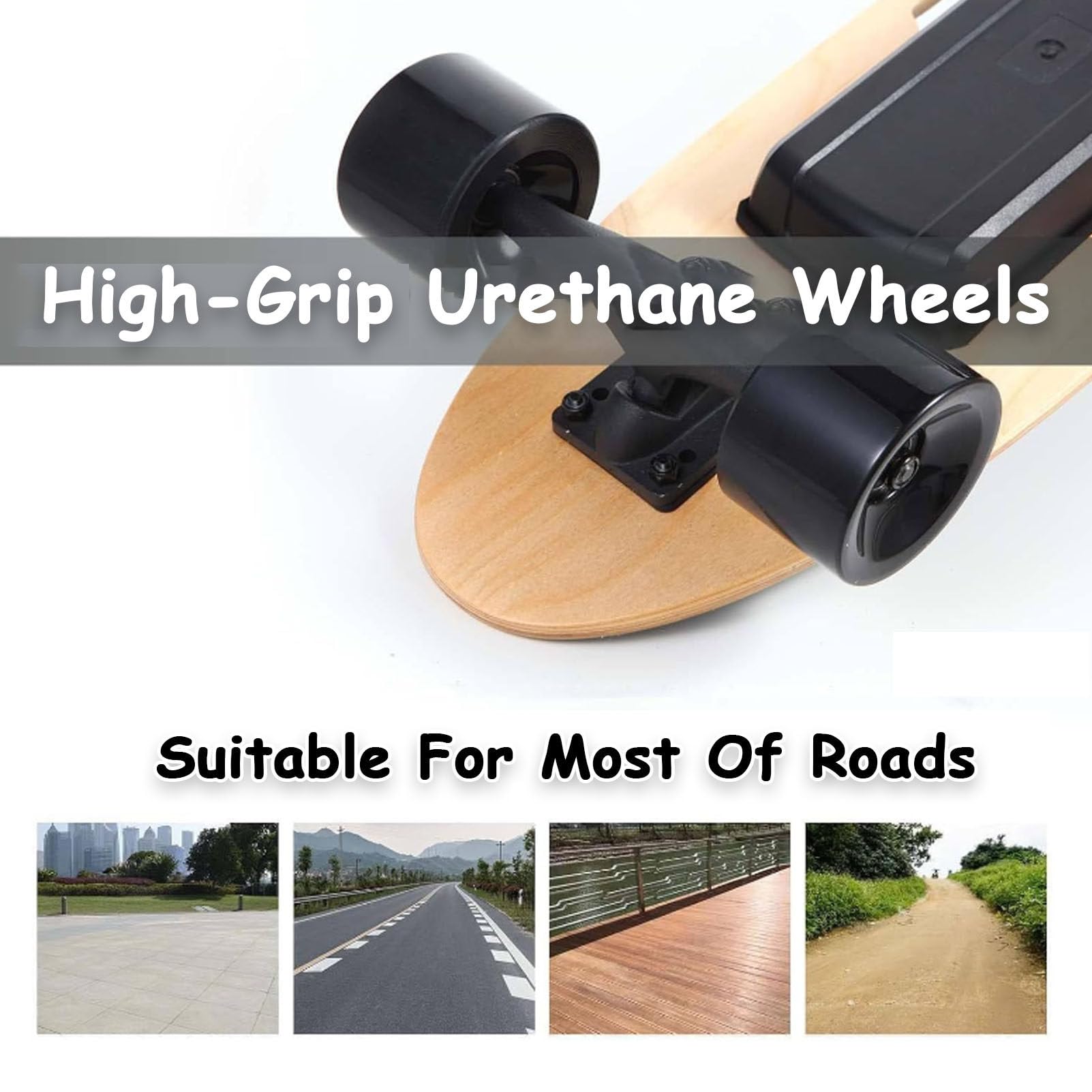 Planche à roulettes électrique Longboard avec une vitesse maximale de 22 km/h, moteurs de 350 W, pour adultes et débutants, charge maximale de 150 kg, avec une autonomie de 13 km pour les trajets