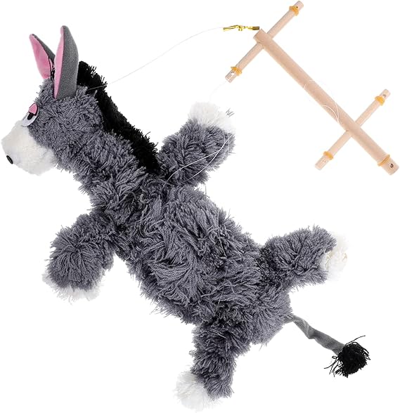 ibasenice Donkey Puppets Toys Plush Donkey Toy Funny Pull