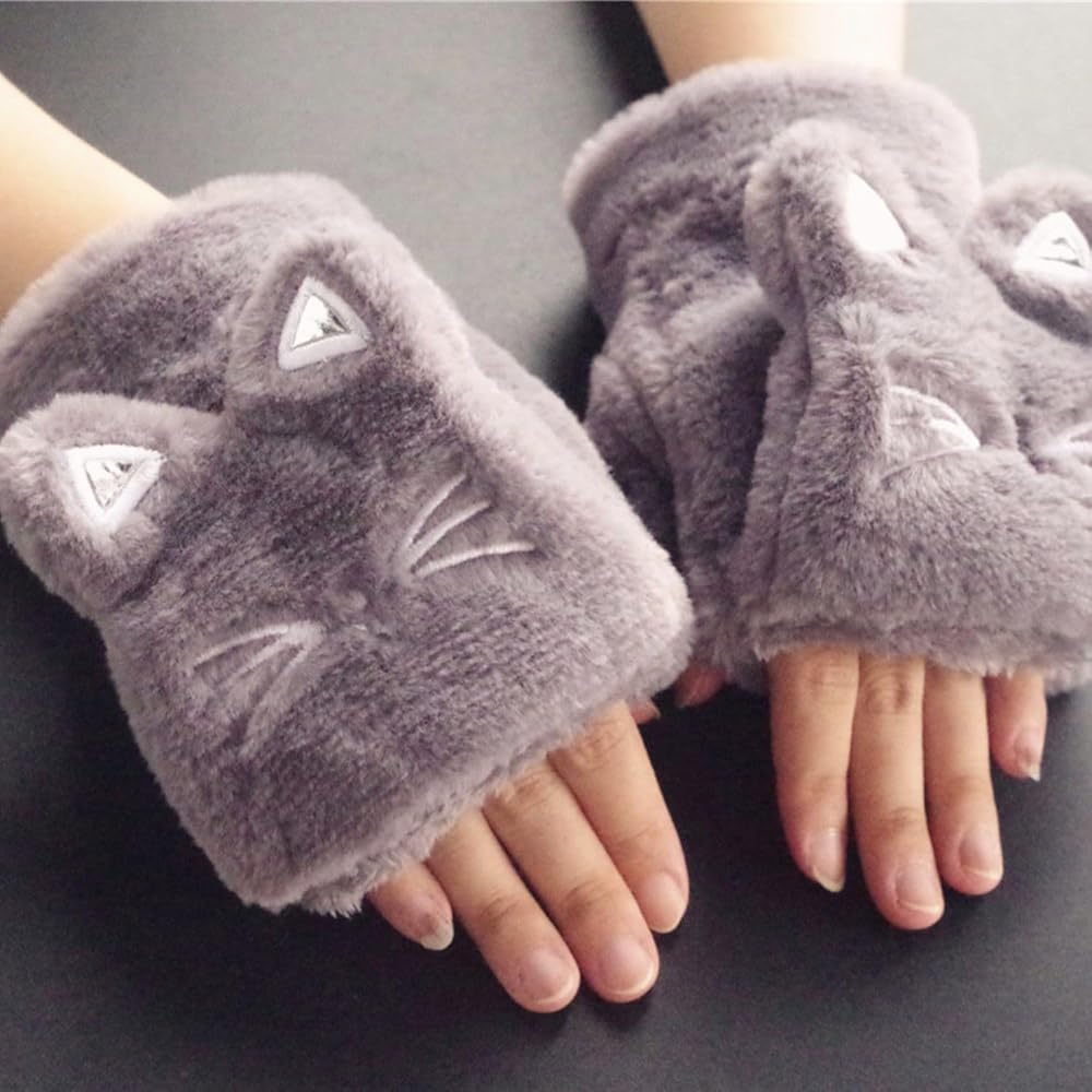 Amazon.co.jp: [Lakeruta] 手袋 ネコ 猫顔 レディース ミトン