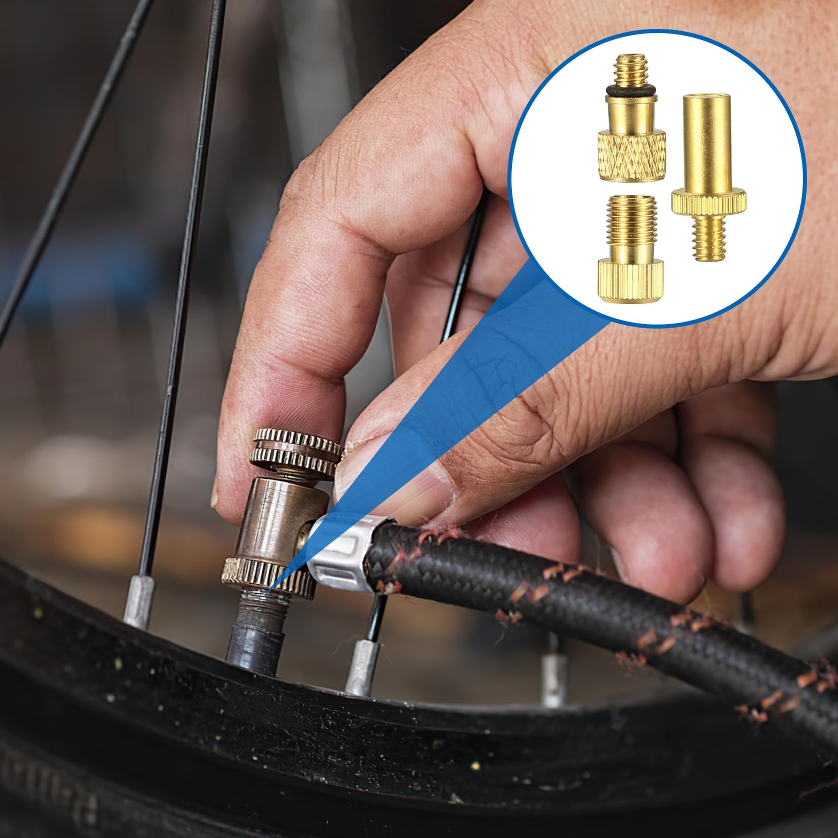 Bike Valve Adapter Set, 25pcs Presta Valve Adapter