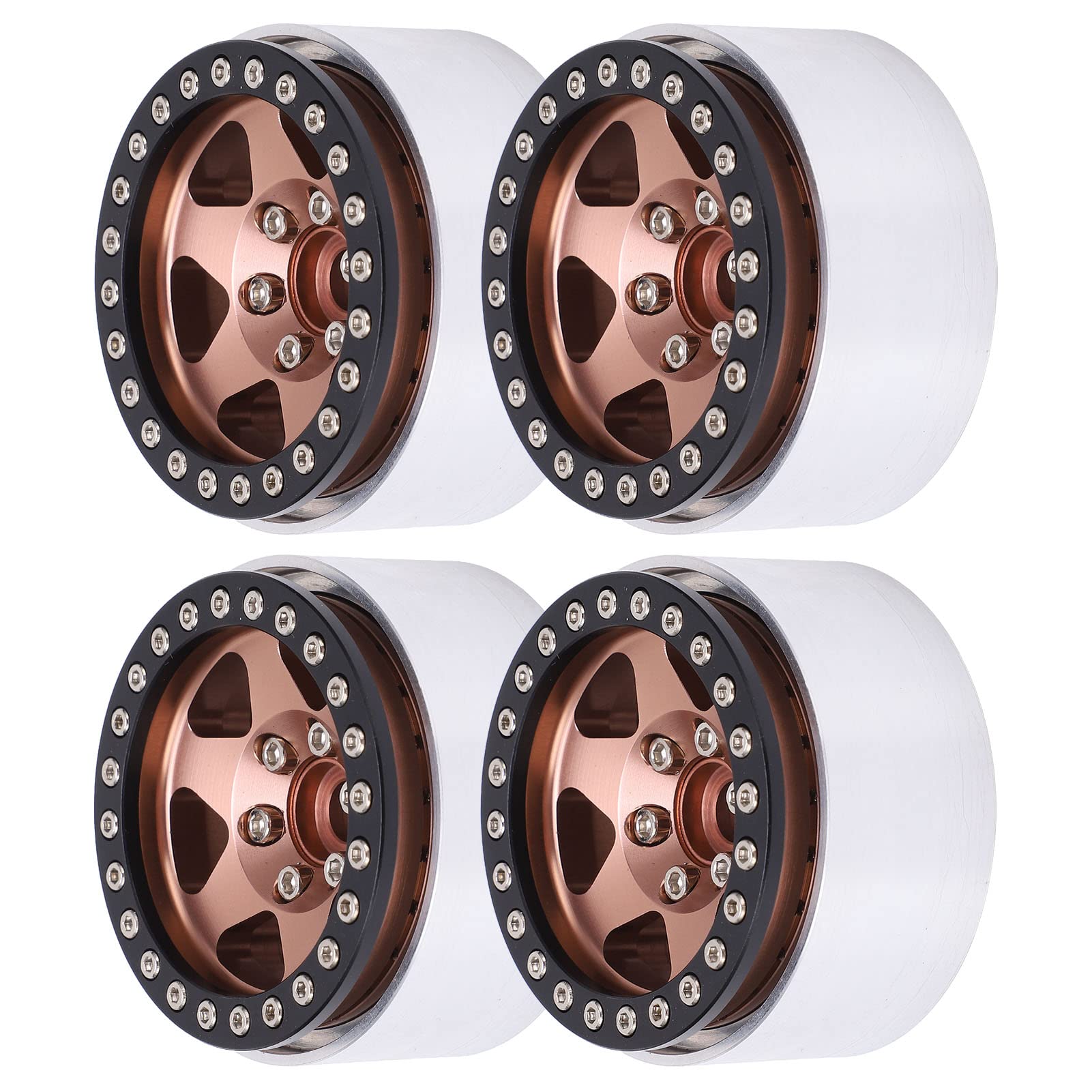 4 szt. 1,9 cala RC piasta samochodowa ze stopu aluminium do 1/10 RC Track do Axial SCX10 90046 AXI 03007 do MST (brązowy)