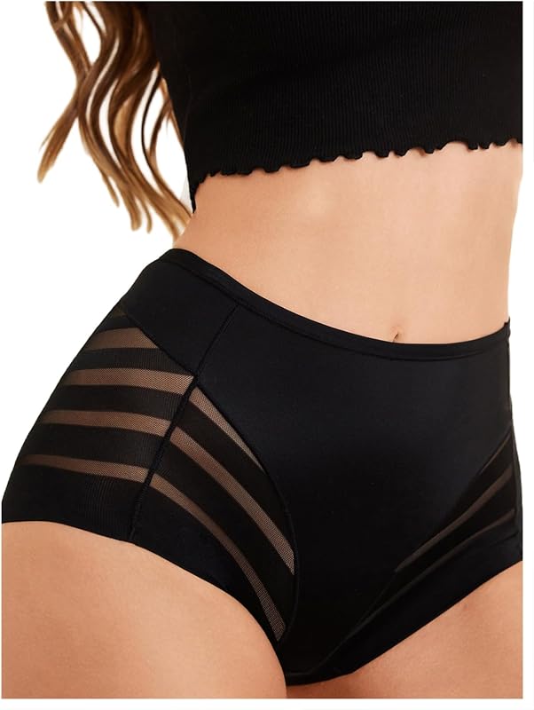 Milumia Women High Waist Mesh Sexy Panties Seamless Cheeky Underwear Briefs | Naughty Lingerie, Triangle Briefs, Sheer Panties, See Through Underwear