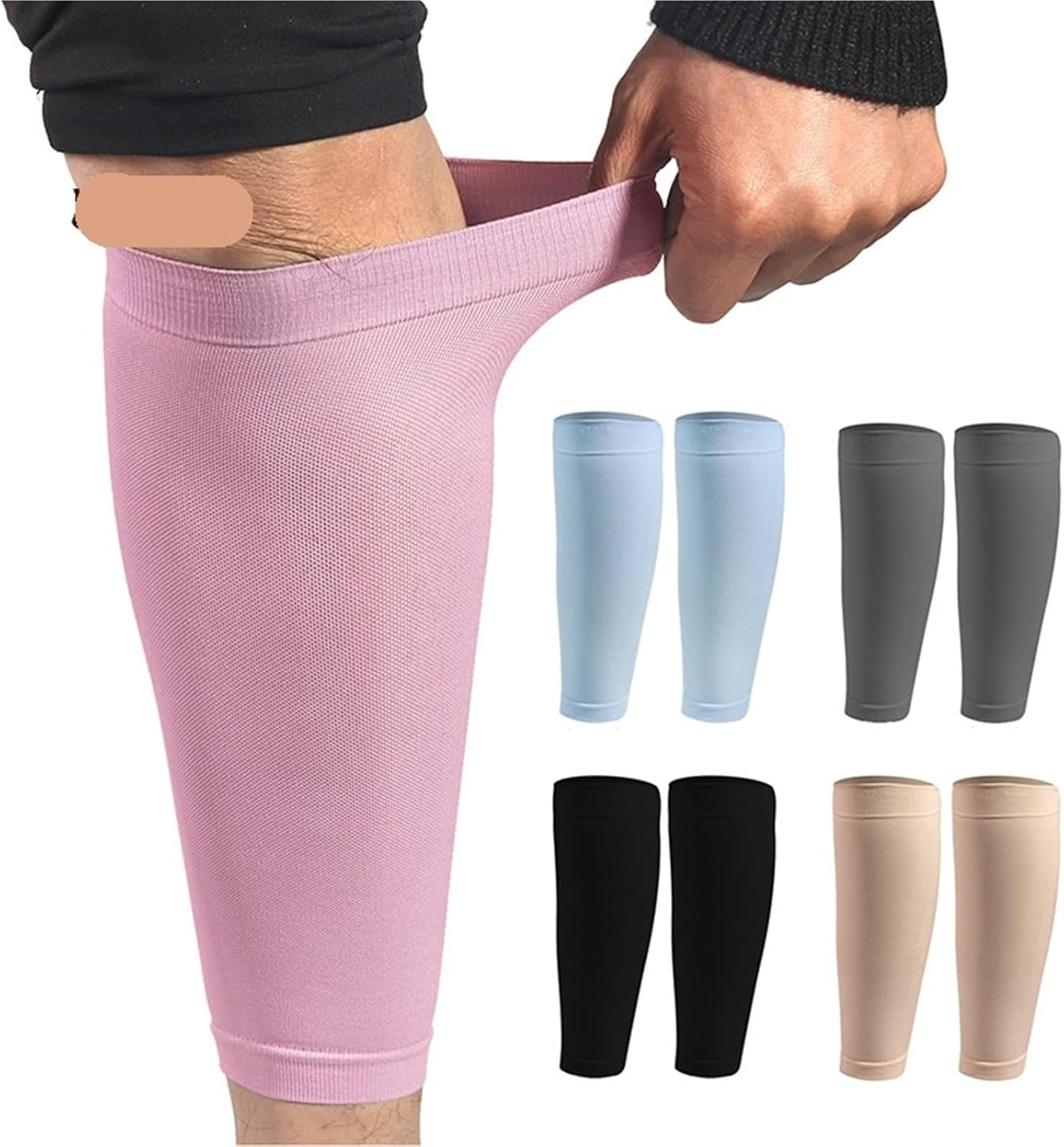 1pair/5 Pair Men's and Women's Calf Support Compression Sleeve, Running Leg Socks Outdoor Sports Marathon for Shin Splint Relief, Recovery, Running