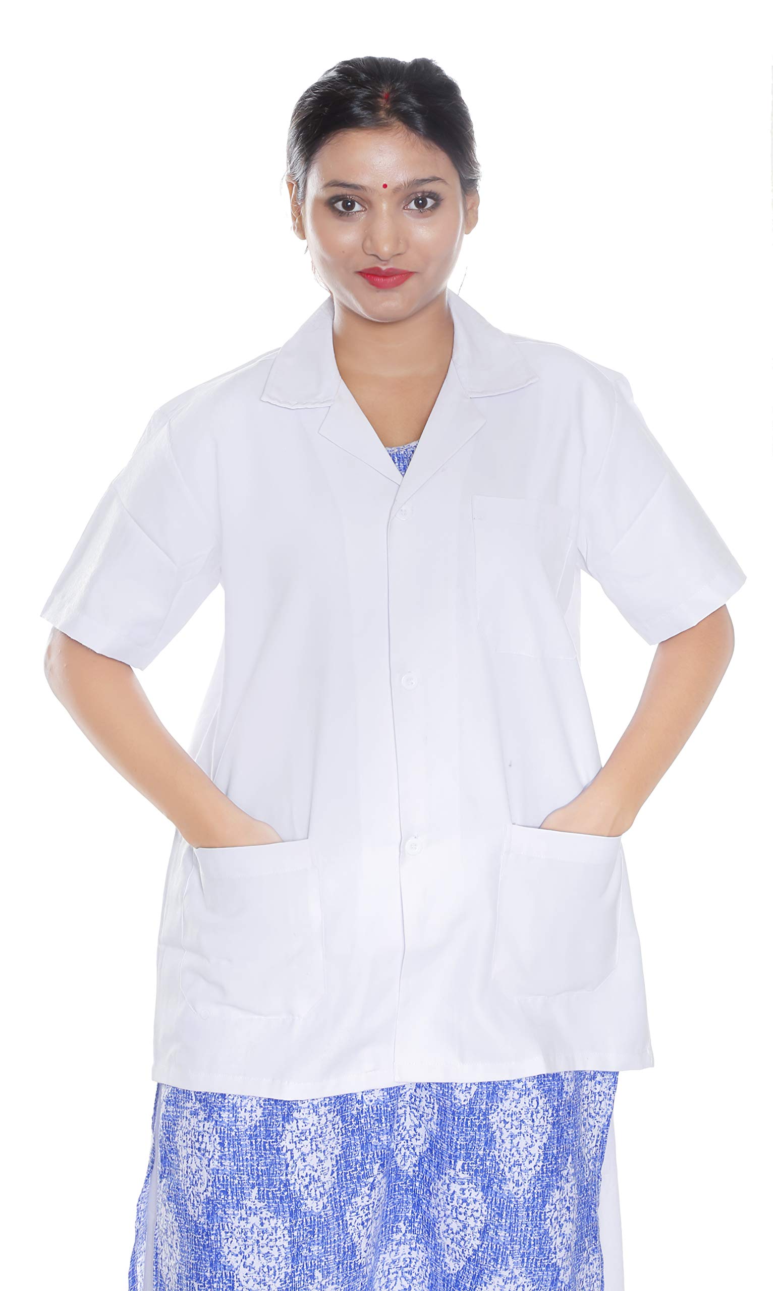 hospriqs Unisex Lab Coat for School and Collage Students- White- Half Sleeves-picture-17