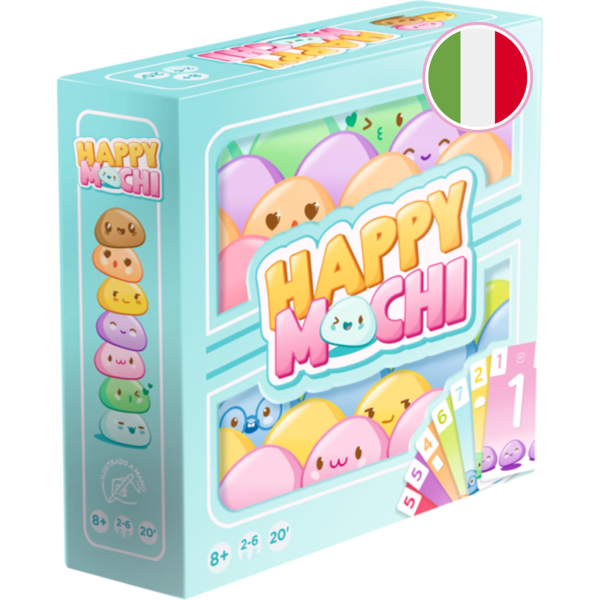 Asmodee - Happy Mochi - Italiano - Cute Card Game to play with the whole family, hand illustrated game with kawaii design, from 8 years old for 2-6 players, 20 minutes