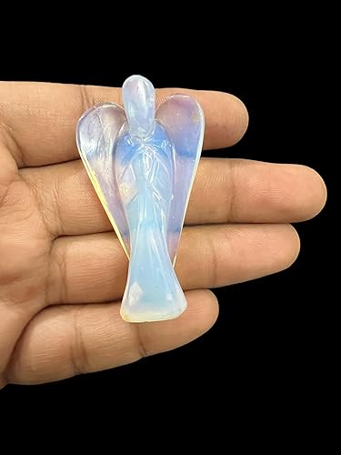 Miniatura 3 de Angel Statue  2" Beautiful Gemstone Guardian Angel  Natural Opal Crystal Angel  Hand-Carved Angel Charms for Protection, Love, Peace, and Positive