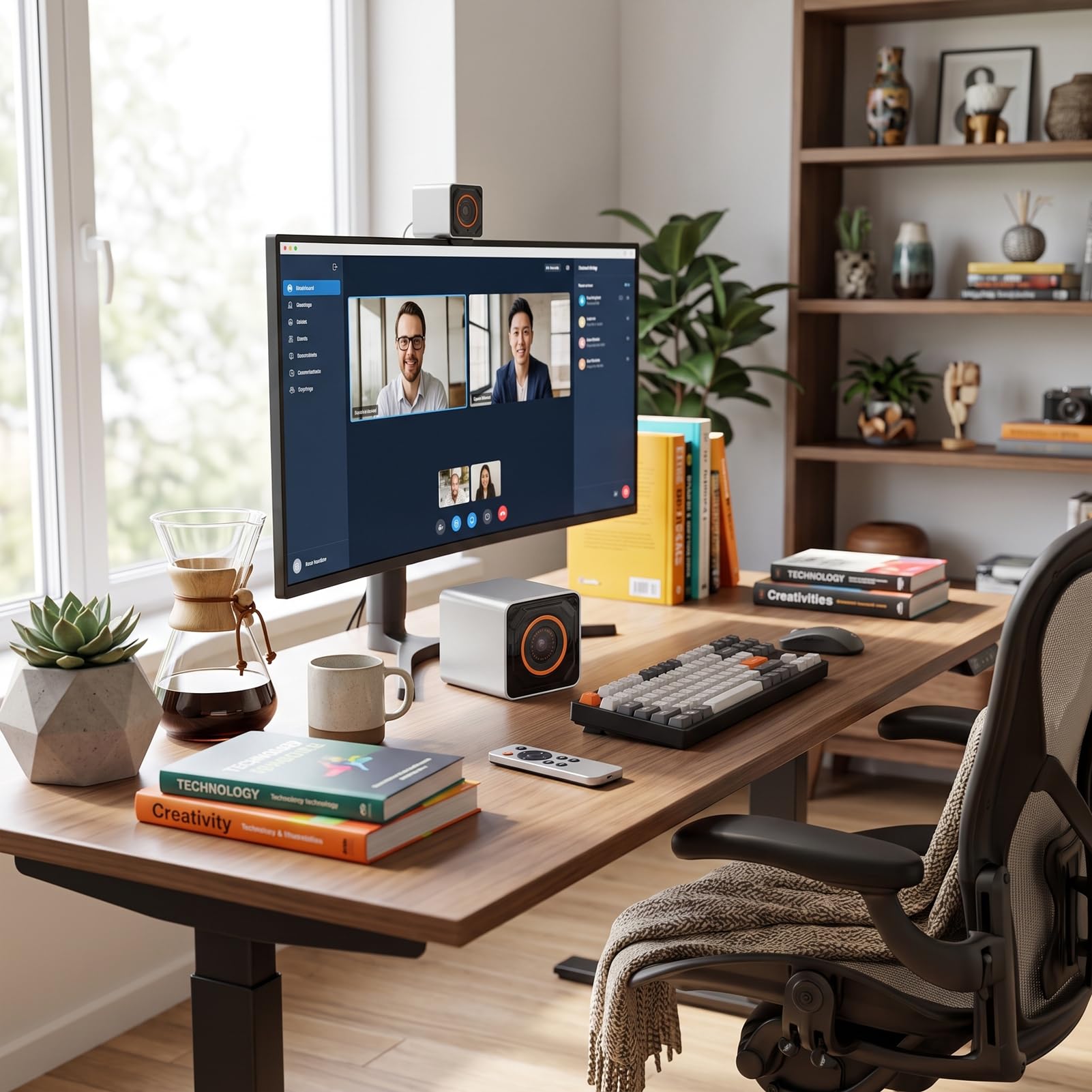 Webcam 4K, Cámara Web 30 Fps 75° FOV Enfoque Automático PDAF, for Videollamadas y Reuniones | Cámara de streaming con control remoto y micrófono con cancelación de ruido