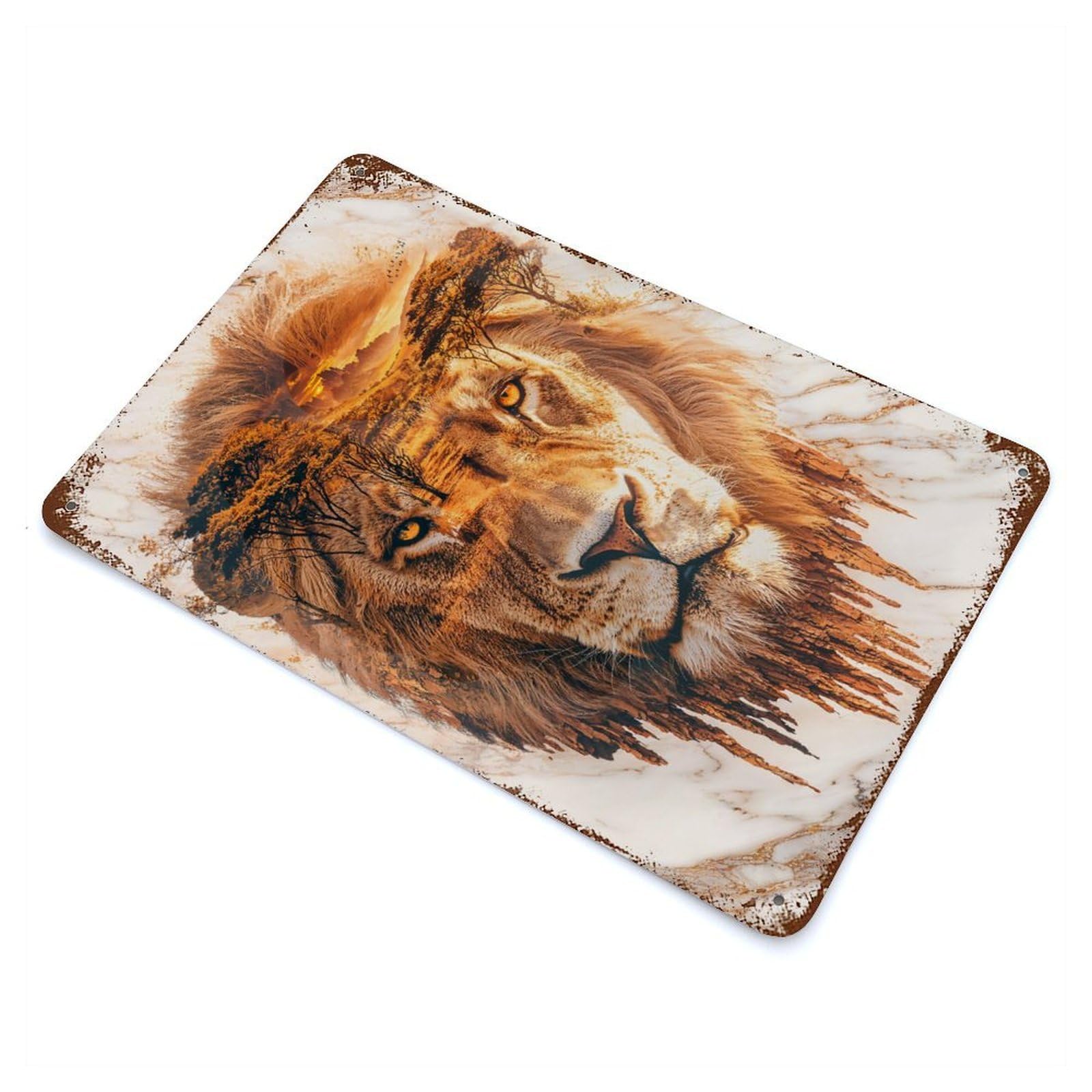 Guardian of The Plains Rustic Tin Plaque 11.8"x7.9", for Living Room, Hallway And Home Decor, Decorative Metal Wall Art