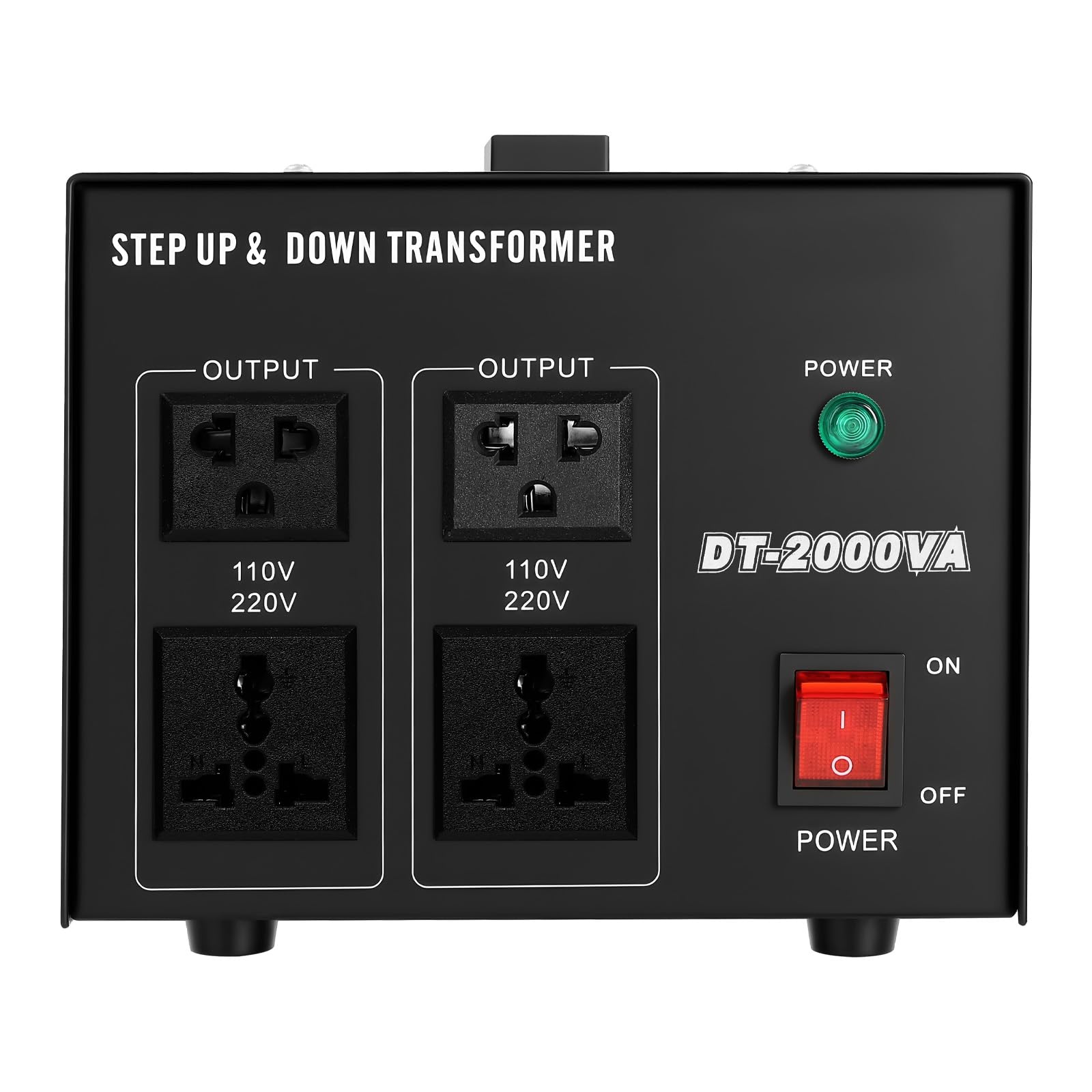 Trasformatore di tensione da 2000 W, 220 V/110 V, trasformatore con nucleo in rame, convertitore, convertitore AC, protezione da sovratensione, per più dispositivi, ecologico e robusto