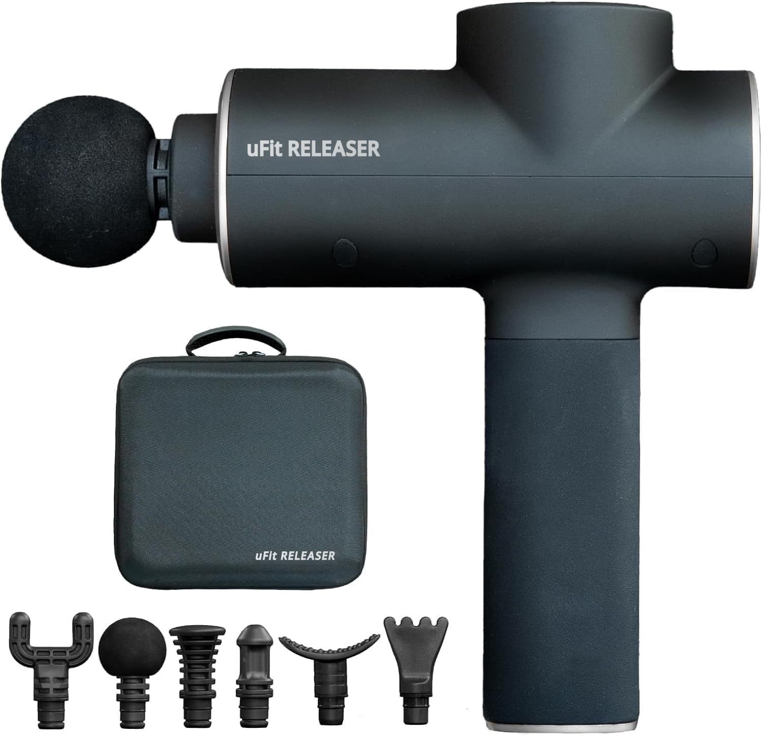 【医療機器認証】uFit RELEASER マッサージガン 強力 10mm振幅 静音 振動レベル4段階 アタッチメント6種 使い方動画 180日保証 日本国内ブランド プロアスリート愛用 水谷隼 筋膜リリースガン ハンディガン マッサージ機商品画像