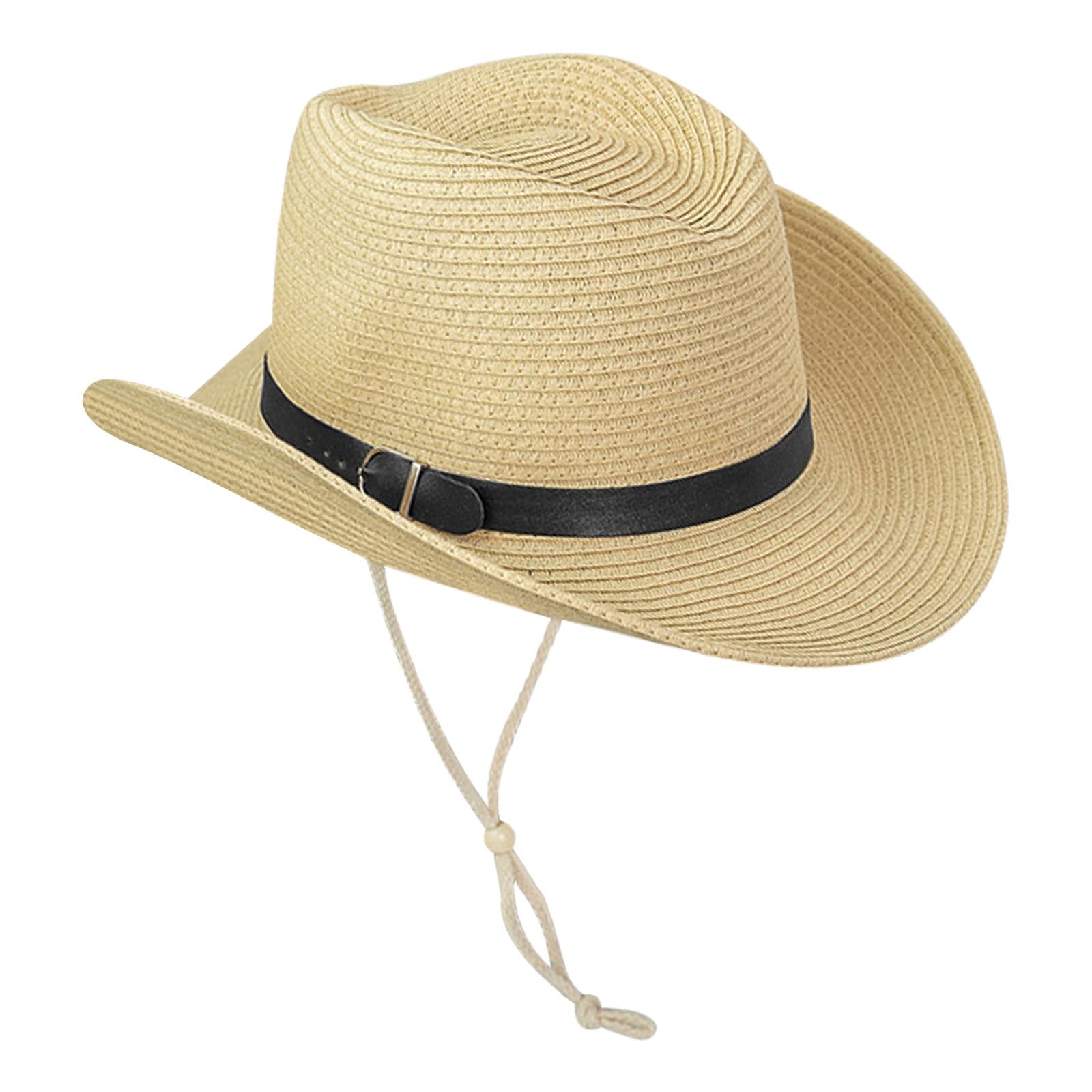 Xiuyer Mujeres Sombrero De Panamá De Paja Verano Ajustable Sombrero De Playa con Cordón De Cuero Trenzado Transpirable Ombrero De ala Ancha Hombre Sombrero Paja