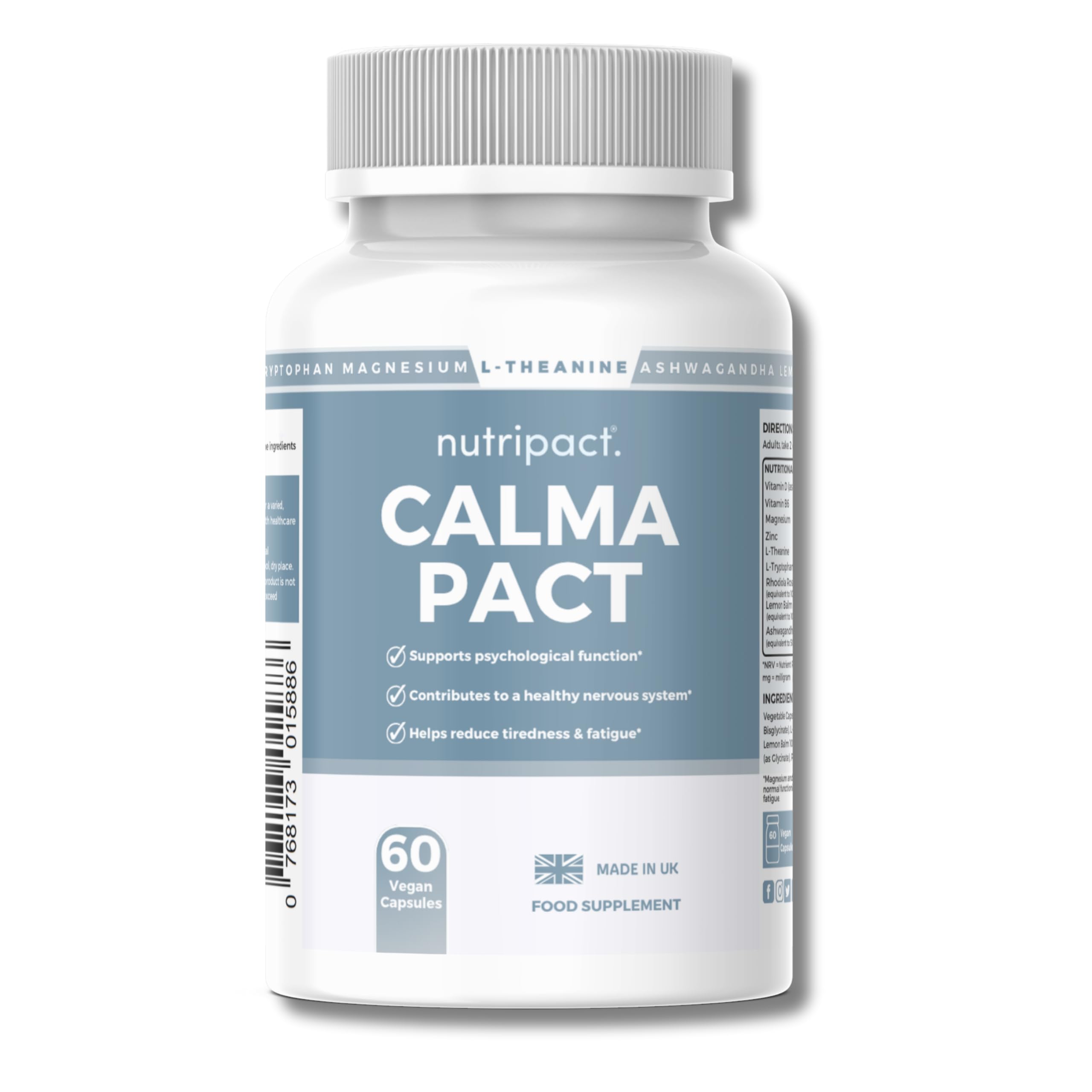 Calma Pact Ashwagandha KSM-66 & Magnesium Glycinate High Strength Complex – 60 Vegan Capsules