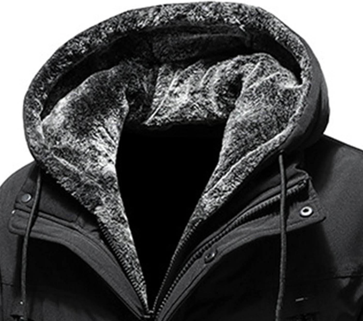 DGKaxiyaHM Men's Casual Military Parker Coat Long Sleeve Outerwear With Hood Thicken Waterproof Warm Bomber Jacket (3X-Large,Black)