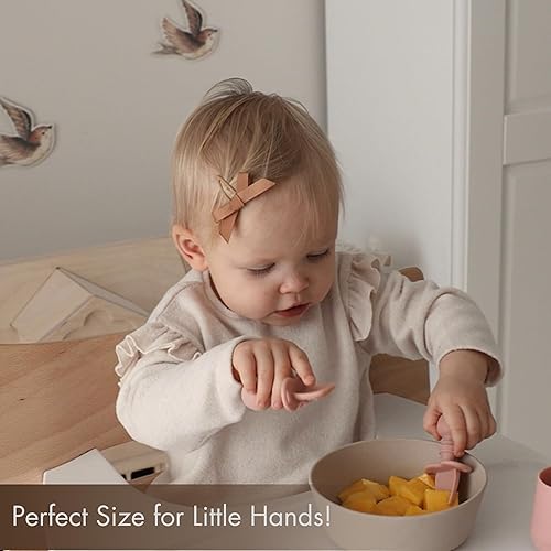 Miniatura 5 de Tooshka Juego de utensilios para bebés (3 piezas)  Cucharas autónomas y taza pequeña  Silicona y BPA  Suministros de destete para bebés (BLW)  A