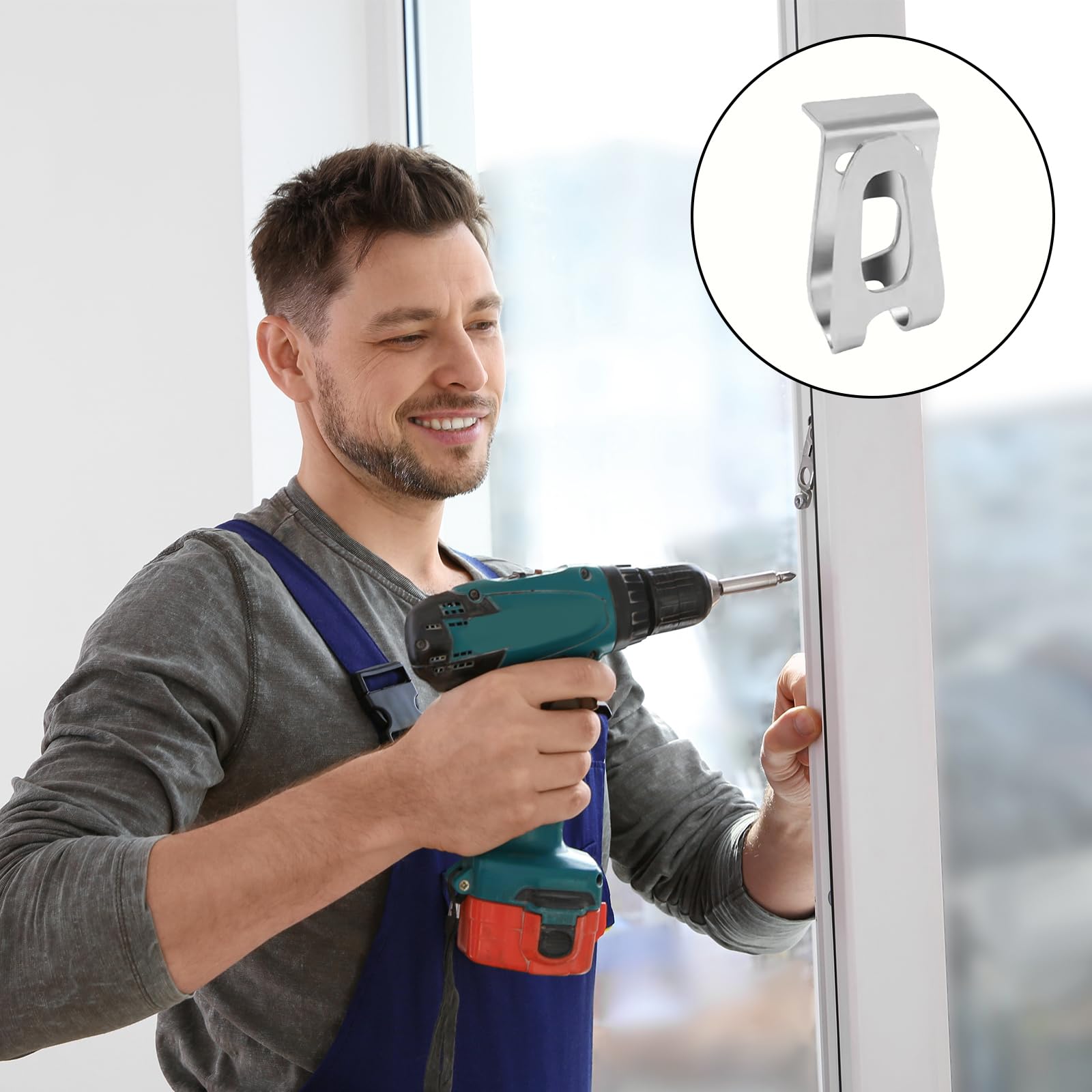 Clips de Gancho para Cinturón de Taladro Eléctrico, 6Pcs Ganchos de Repuesto para Cinturón con Tornillos, Clip de Cinturón de Acero Inoxidable Compatible con Makita