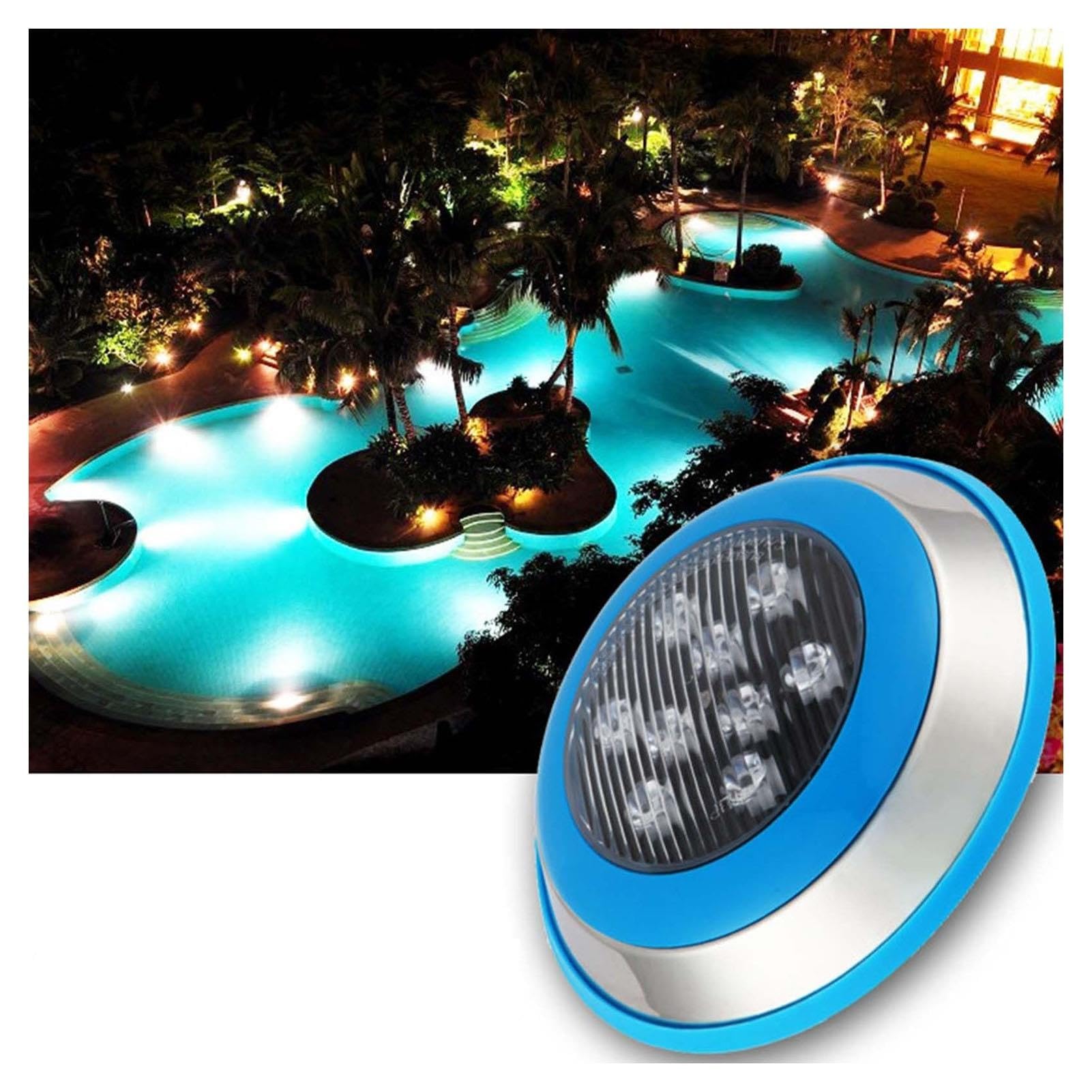Zatapialne reflektory LED do basenu - wodoodporne oświetlenie podwodne, reflektor ścienny IP68, podwodna lampa LED 12 V do basenu, do fontann i oświetlenia basenu (ciepła biel, 15 W)