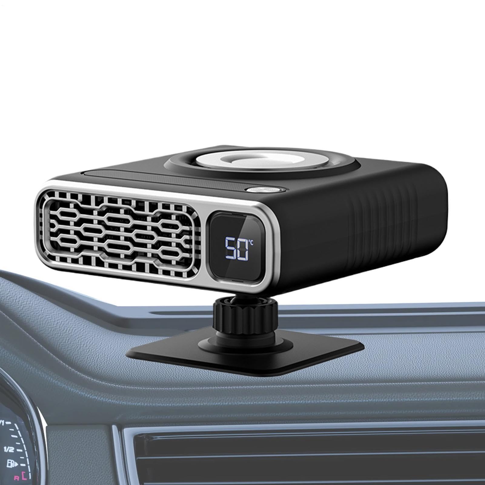 Auto-Entfroster-Heizung 360° drehbarer Lüfter-Entfroster | Auto Defroster Heizgerät Elektrisch Geeignet für LKW, Taxi, Limousine, Wohnmobil, kalte Morgen, Pendeln, Roadtrip, für den