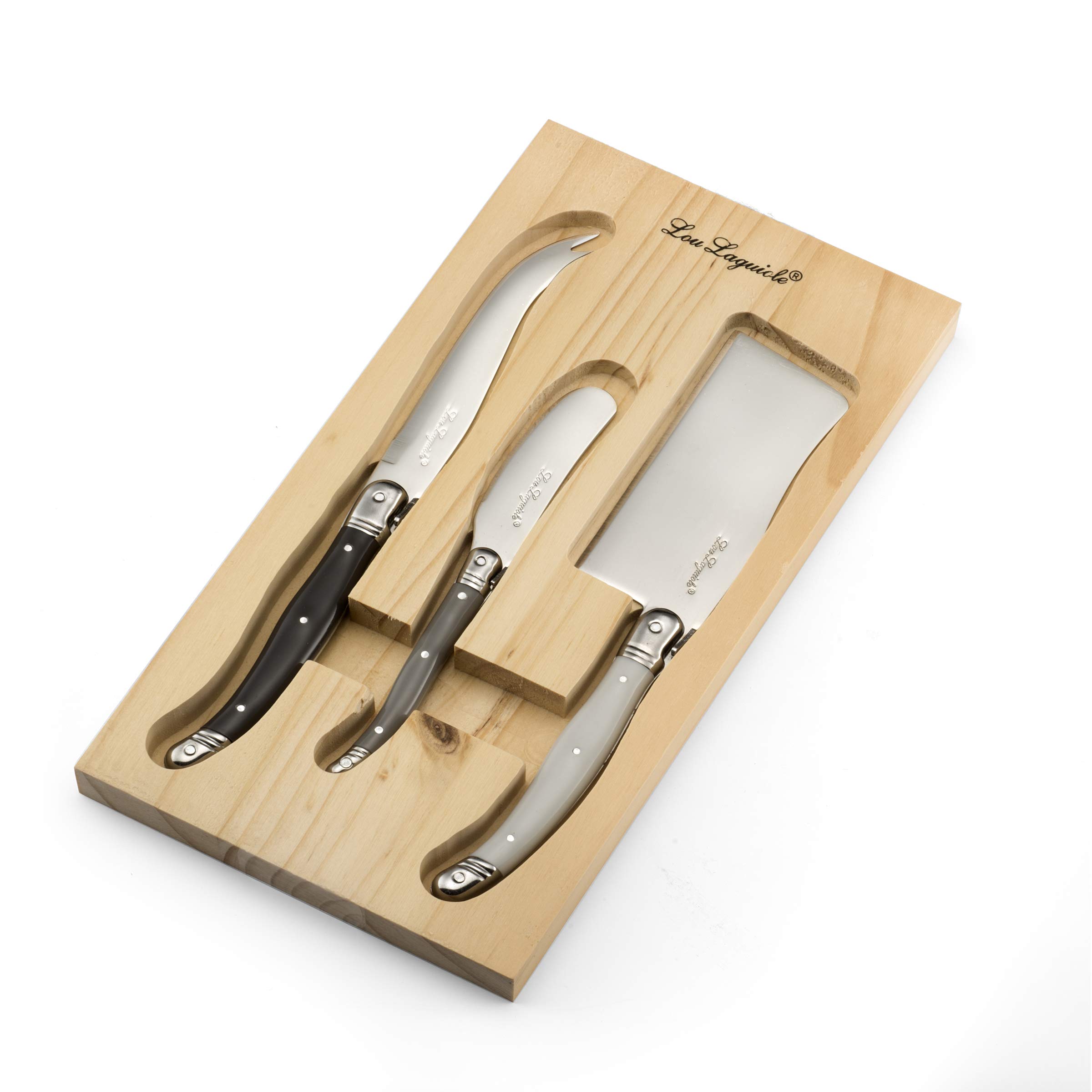 Set of 24 laguiole knives set with briar root wood handle