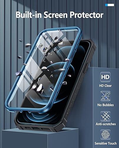 Miniatura 3 de FNTCASE Funda para iPhone 12-Pro-Max protección de grado militar a prueba de caídas con soporte  TPU resistente a prueba de golpes con textura mate