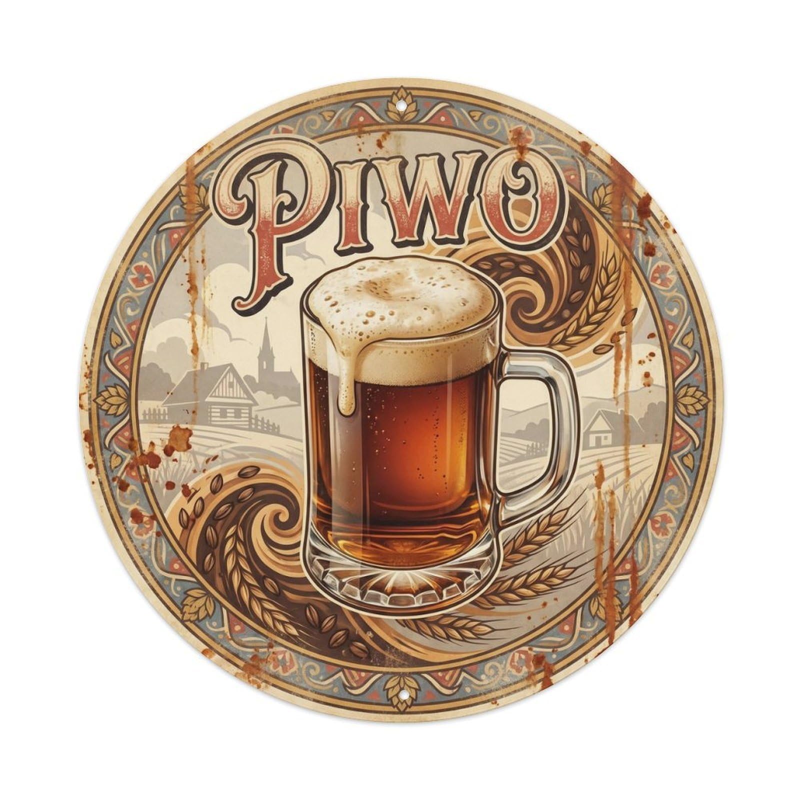 Craft Beer Beverage Central Europe Brewery Retro Diner Metal Tin Sign