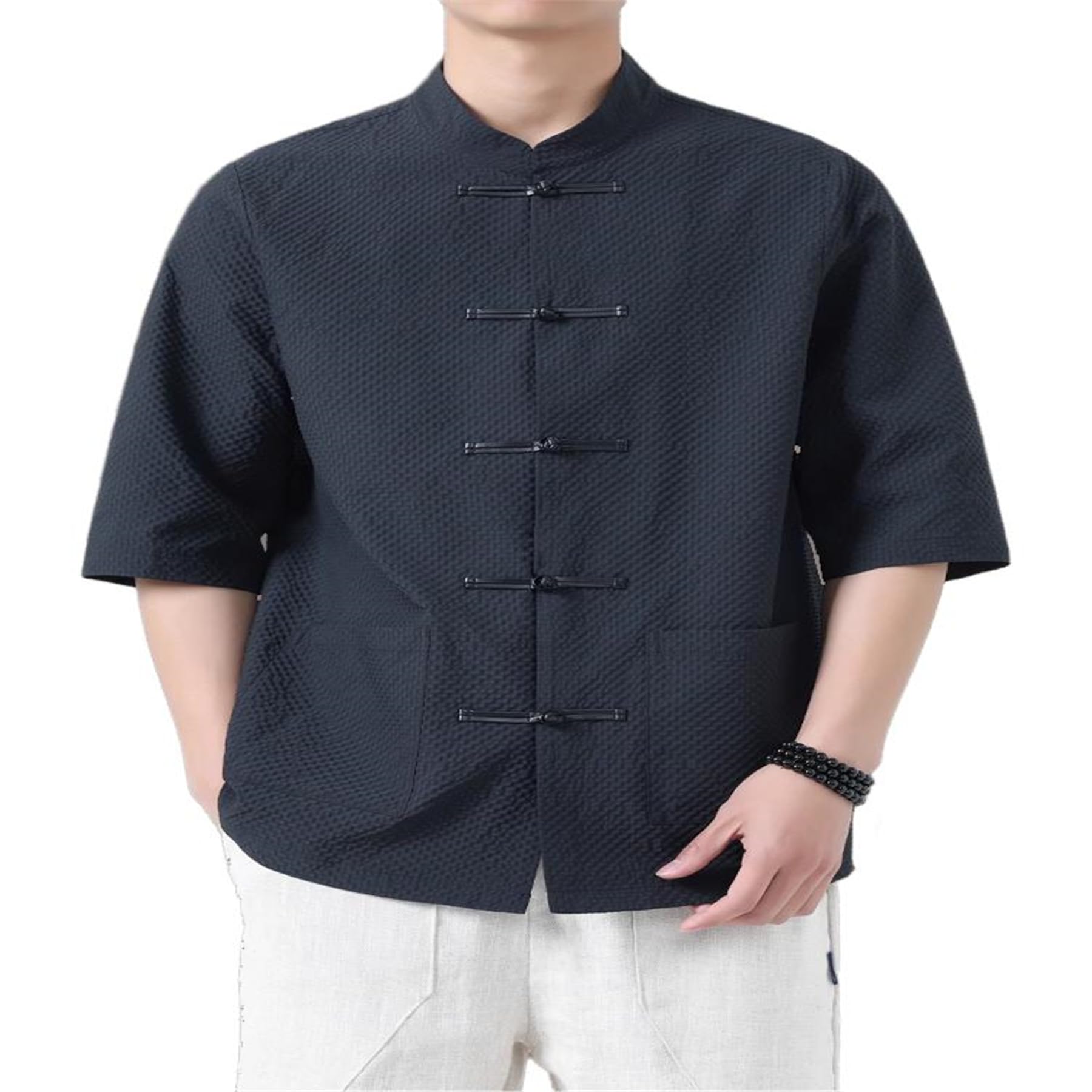 Camisa de Verano de Estilo Chino para Hombre, Camisa Bordada.-