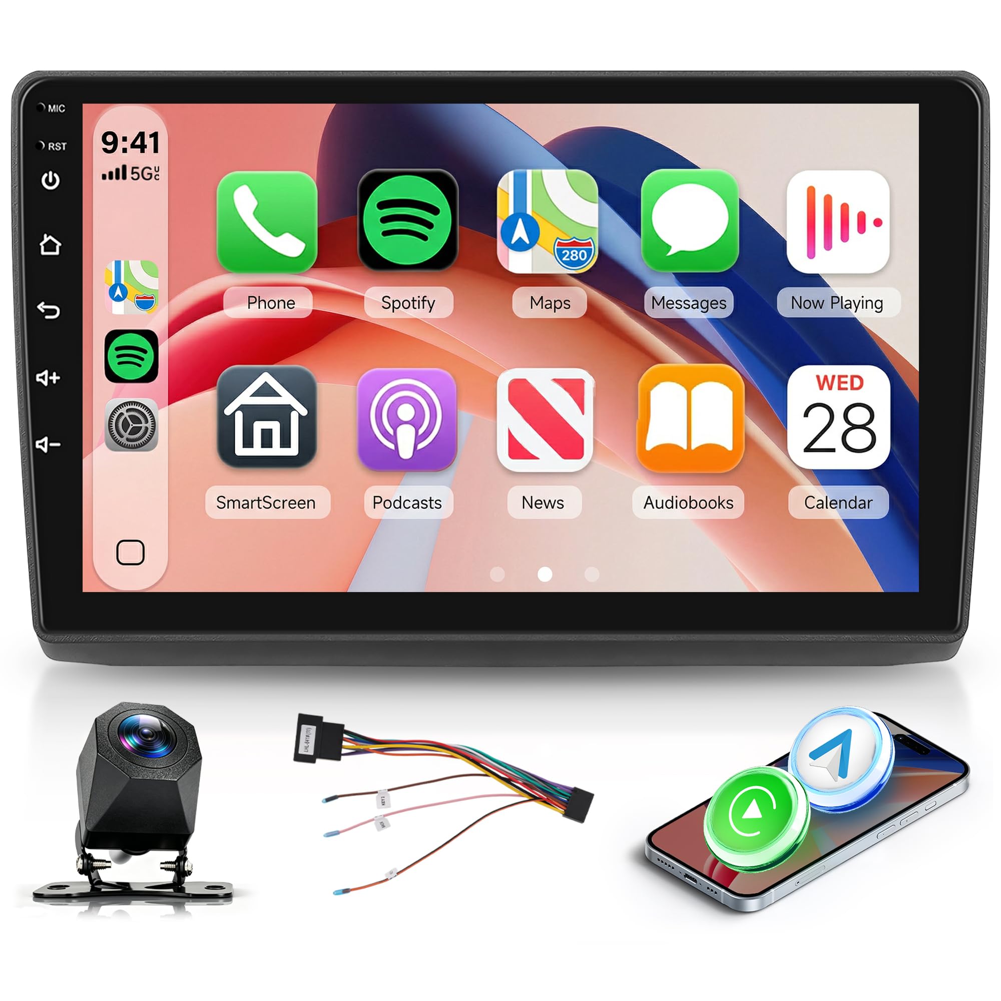 Hodozzy Autoradio per Renault Trafic 2001-2010/Opel Vivaro 2006-2010/Nissan Primastar 2006-2014 con Wireless Carplay Android Auto, con Bluetooth/RDS FM/Youbube/V-Link/GPS/USB/SWC+Telecamera Posteriore