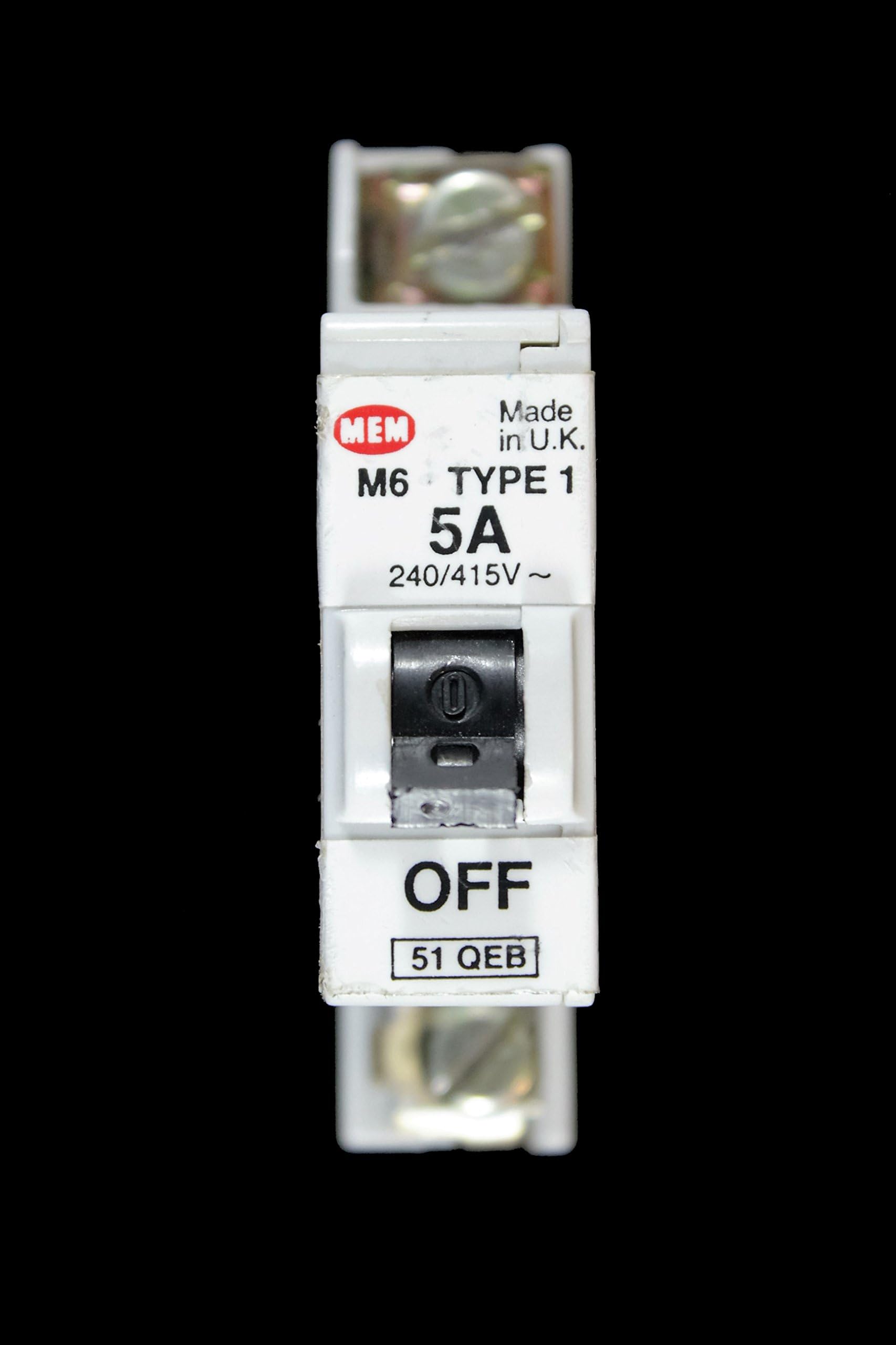 MEM QEB 5 AMP TYPE 1 MCB M6 CIRCUIT BREAKER 51QEB 51 QEB BS3871