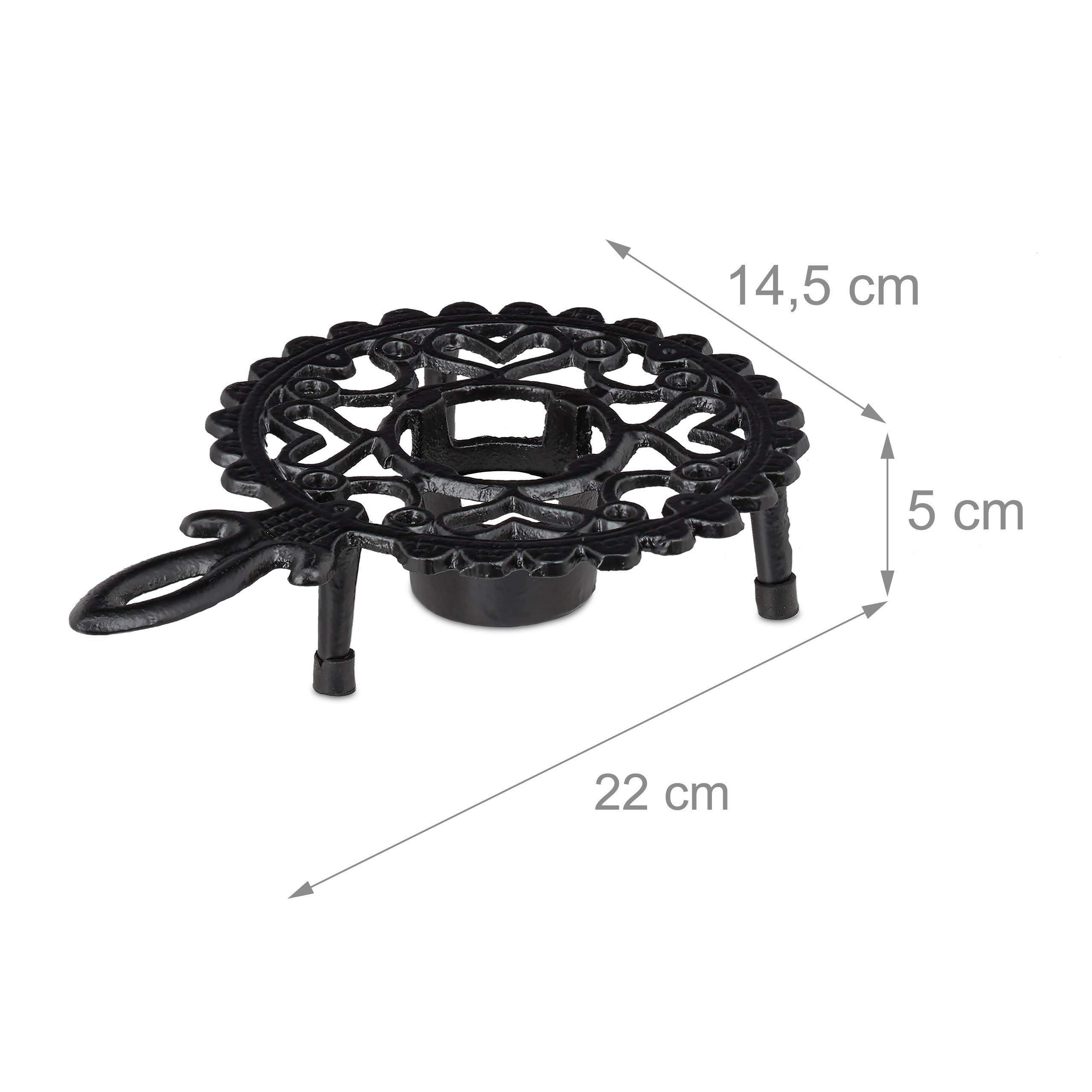 10 Calentadores de Taza, Salvamanteles para Teteras, Hierro Fundido, para 1 Vela, Rústico, Negro