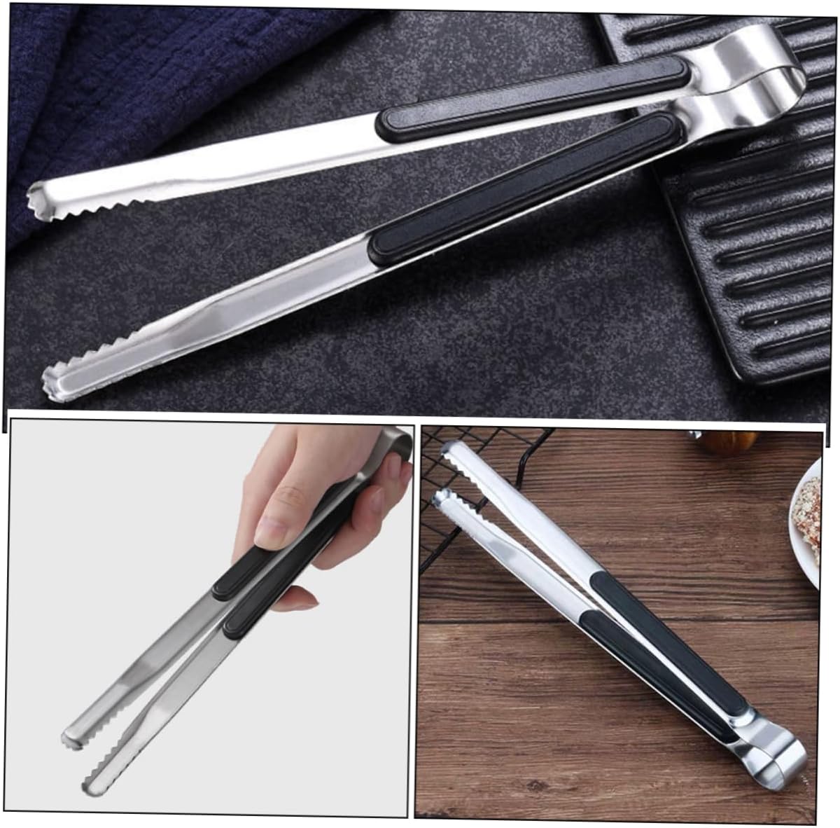 ibasenice 20pcs Non- Bbq Tongs for Cooking Multi-function Kitchen Grill Tongs - Handles and Easy to Clean Cooking Utensils