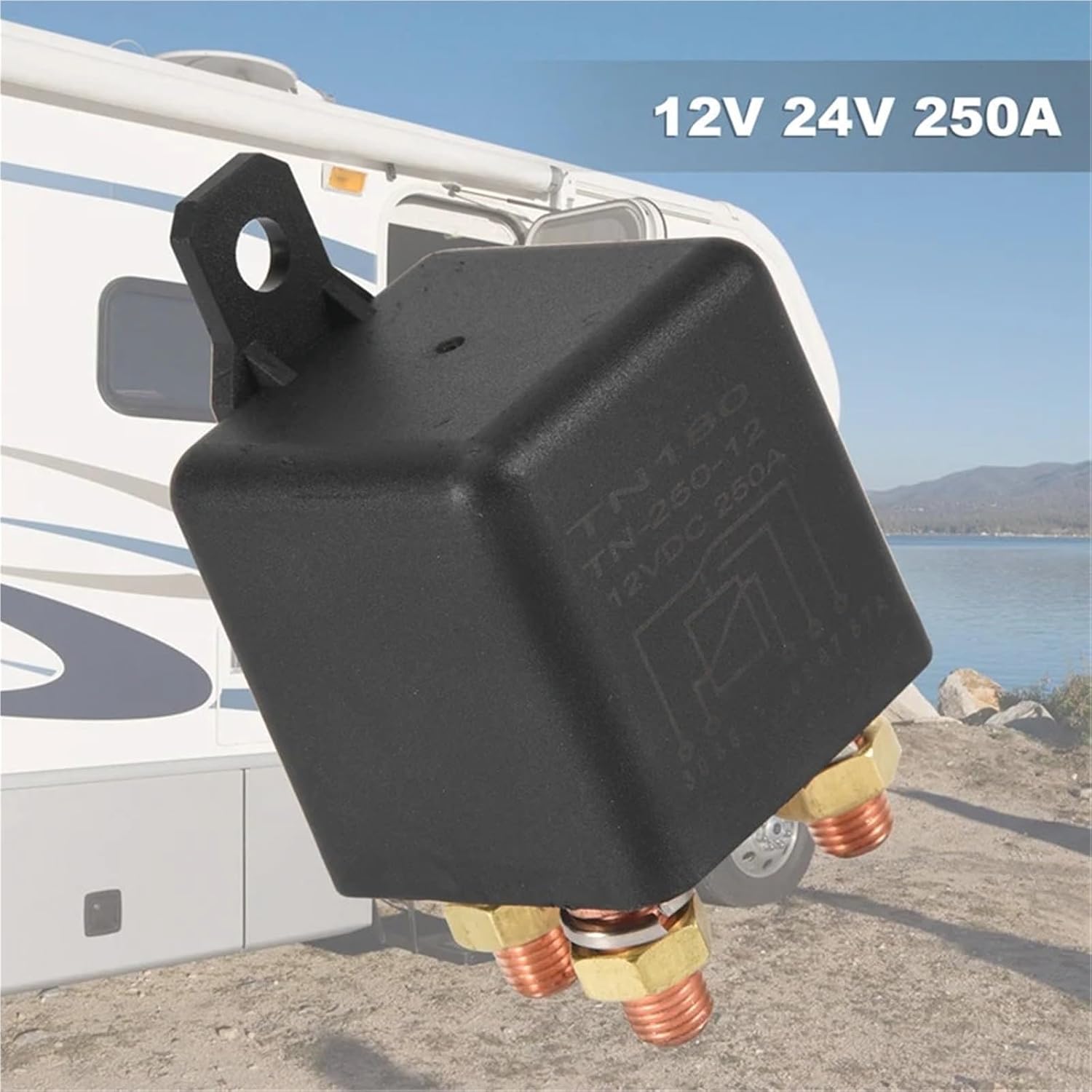 Car Relay 12V 250A Continuous Type High Power Motorcycle Battery Control Switch Terminal Automotive Starter Relay
