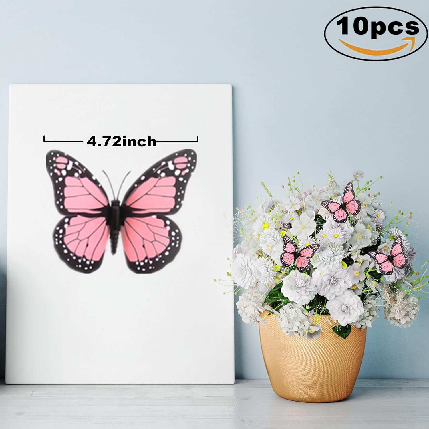 3D Butterfly Wall Sticker Butterfly Stickers 10Pcs Wall Decals Home Wall Wedding Kids Room Decoration image 2