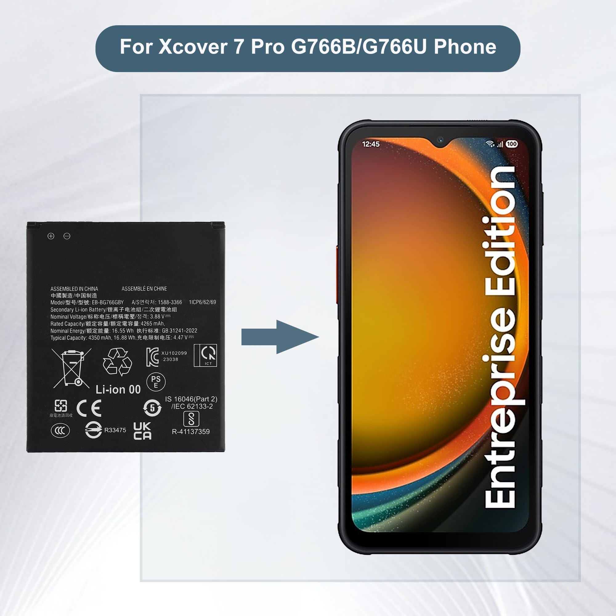Amazon.com: E-YIIVIIL EB-BG766GBY Replacement Battery for Samsung