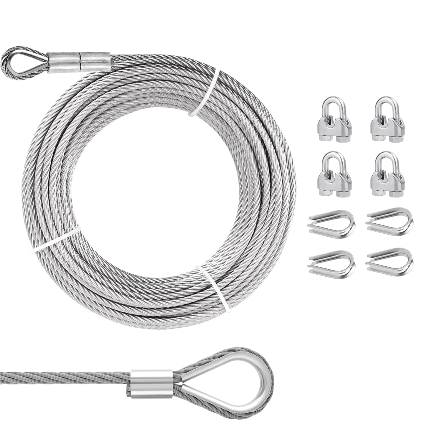 1/4 Stainless Steel Cable, PIUM 10Ft Wire Rope, 1/4