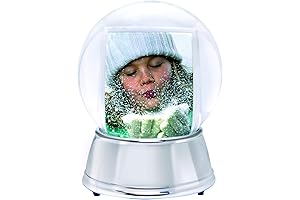 Large LED Light Up Photo Snow Globe, Silver Base - Capture Your Cherished Memories