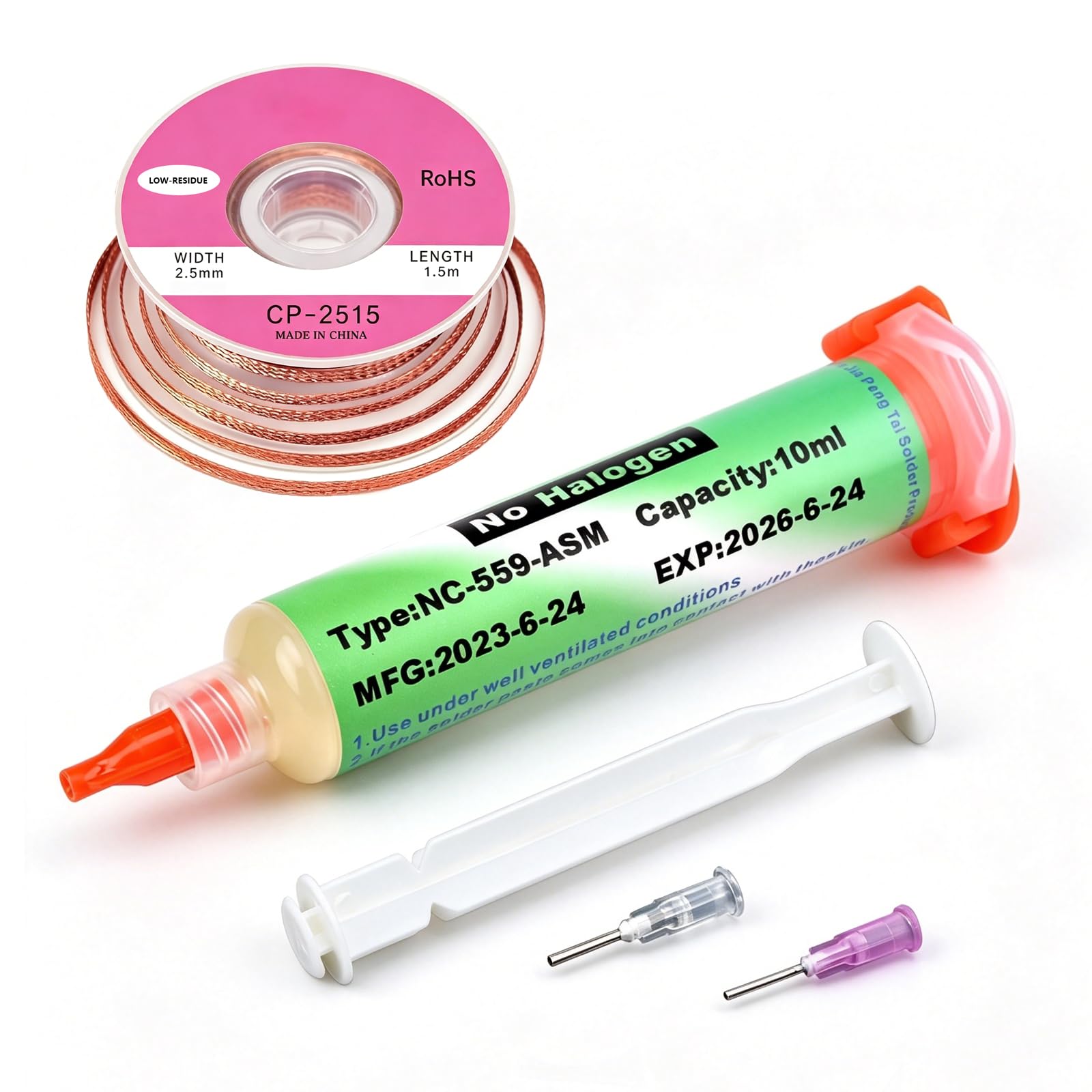 Pasta Per Saldature 10ml & 1.5m Stoppino per saldatura Flusso Di Pasta senza Piombo per Saldatura Elettrica Riparazione, Saldatura Elettrica, Fai da te