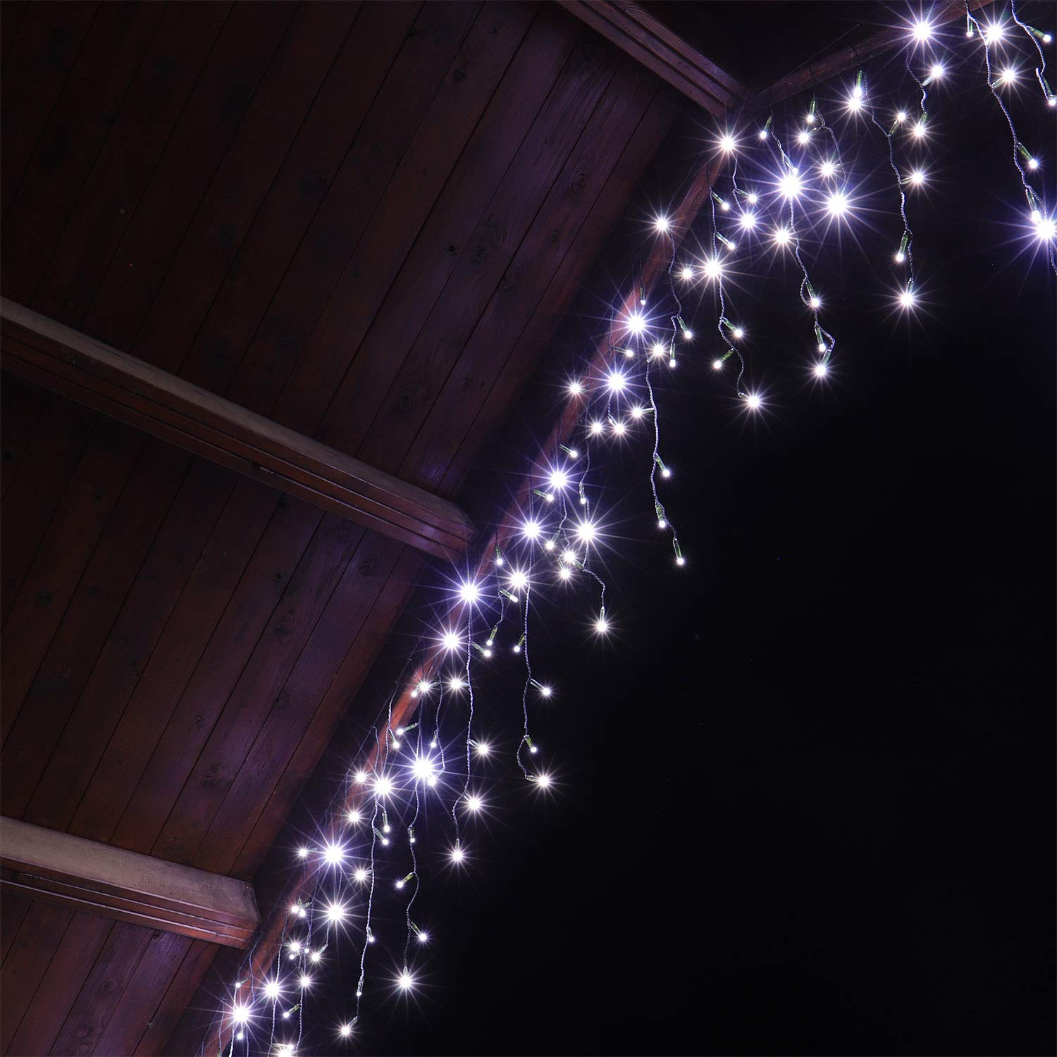 CLGarden LED Eisregen Premium Lichterkette ERN400 kaltweiß Weihnachtsbeleuchtung außen Haus 5 Jahre Garantie kein Rost mehr