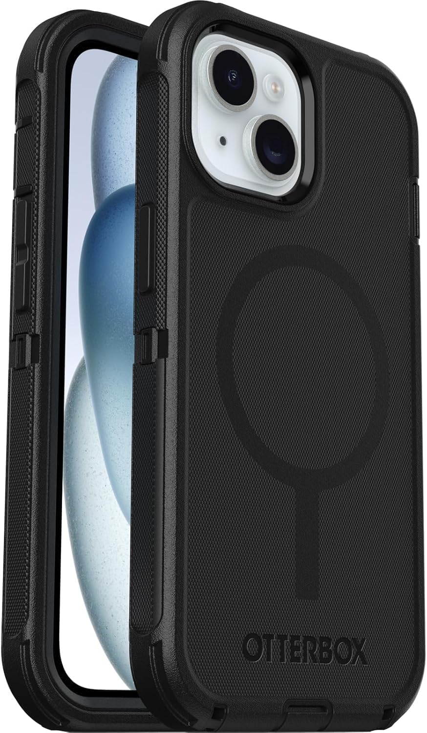 OtterBox iPhone 15, 14, & 13 (Only) - Defender Series MagSafe Case - Black - Built-in Magnets - Screenless - Rugged & Durable - with Port Protection - Holster Clip Included - Non-Retail Packaging