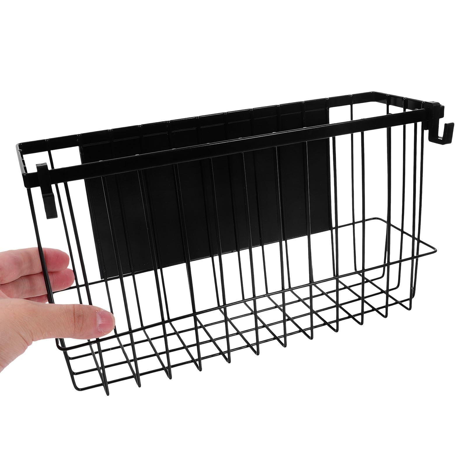 HANABASS Estante Magnético para Refrigerador de Hierro Negro sin Perforación, Organizador de Especias Compacto y Ahorrador de Espacio para Cocina y Nevera