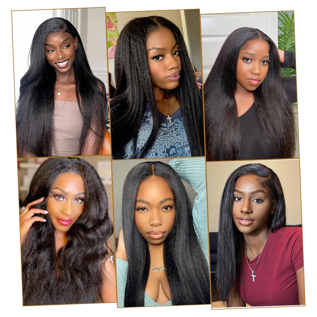 Domiso Wear and Go Glueless Wigs Human Hair Pre Plucked Pre Cut Kinky Straight 7x5 Lace Front Wigs Human Hair for Women Beginners Wig Natural Hairline Natural Black Color 200% Density 20 Inch