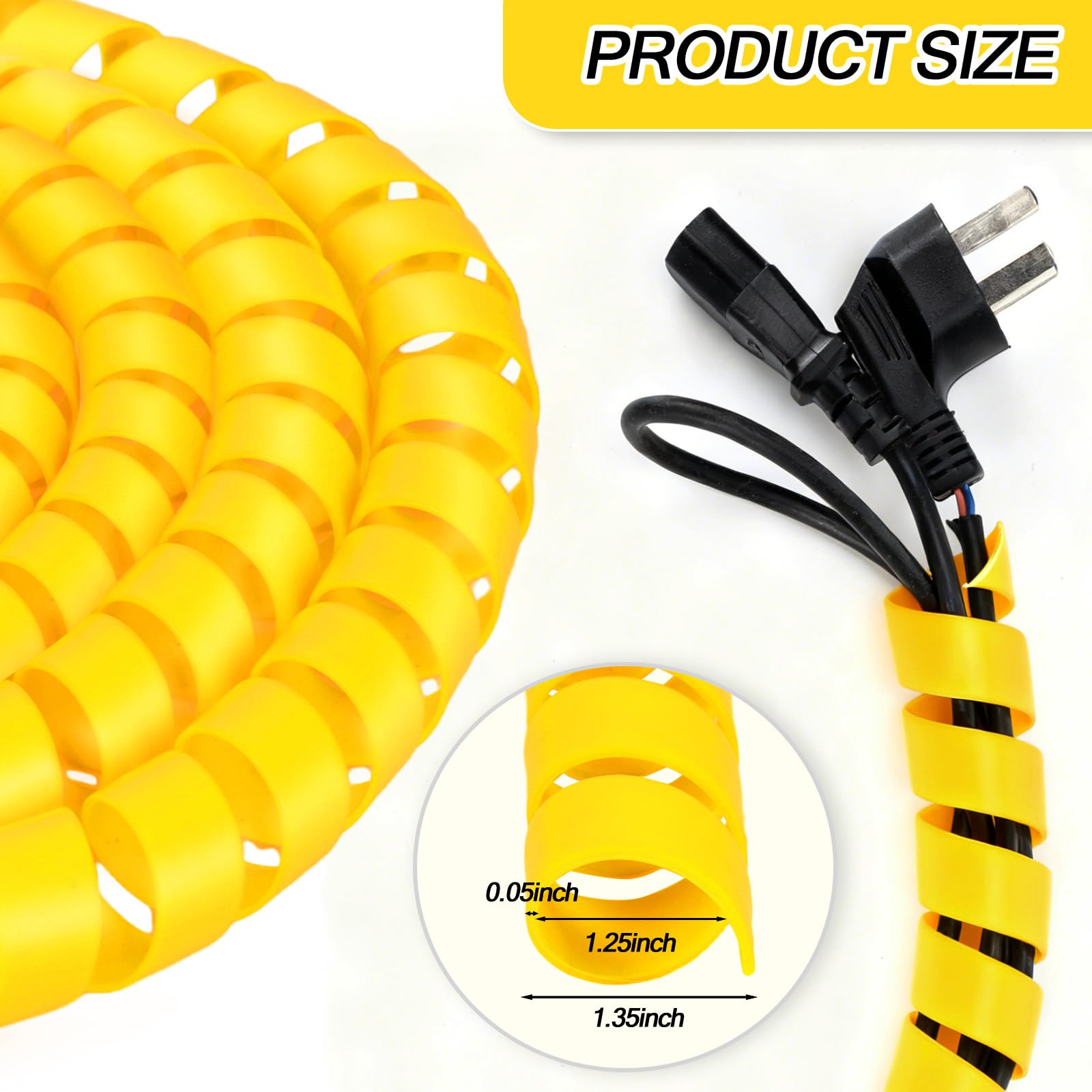 Pangda Cavo per tubo flessibile a spirale da 3,5 m, protezione da 63 cm, manicotto protettivo per tubi idraulici, tubi a spirale resistenti all'abrasione per tubi idraulici, cavi elettrici, automotive