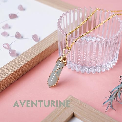 Miniatura 3 de Collar de cristal natural de doble punta hecho a mano tejido curativo con bala de cristal curativo pulido piedra de energía Reiki con caja de regalo