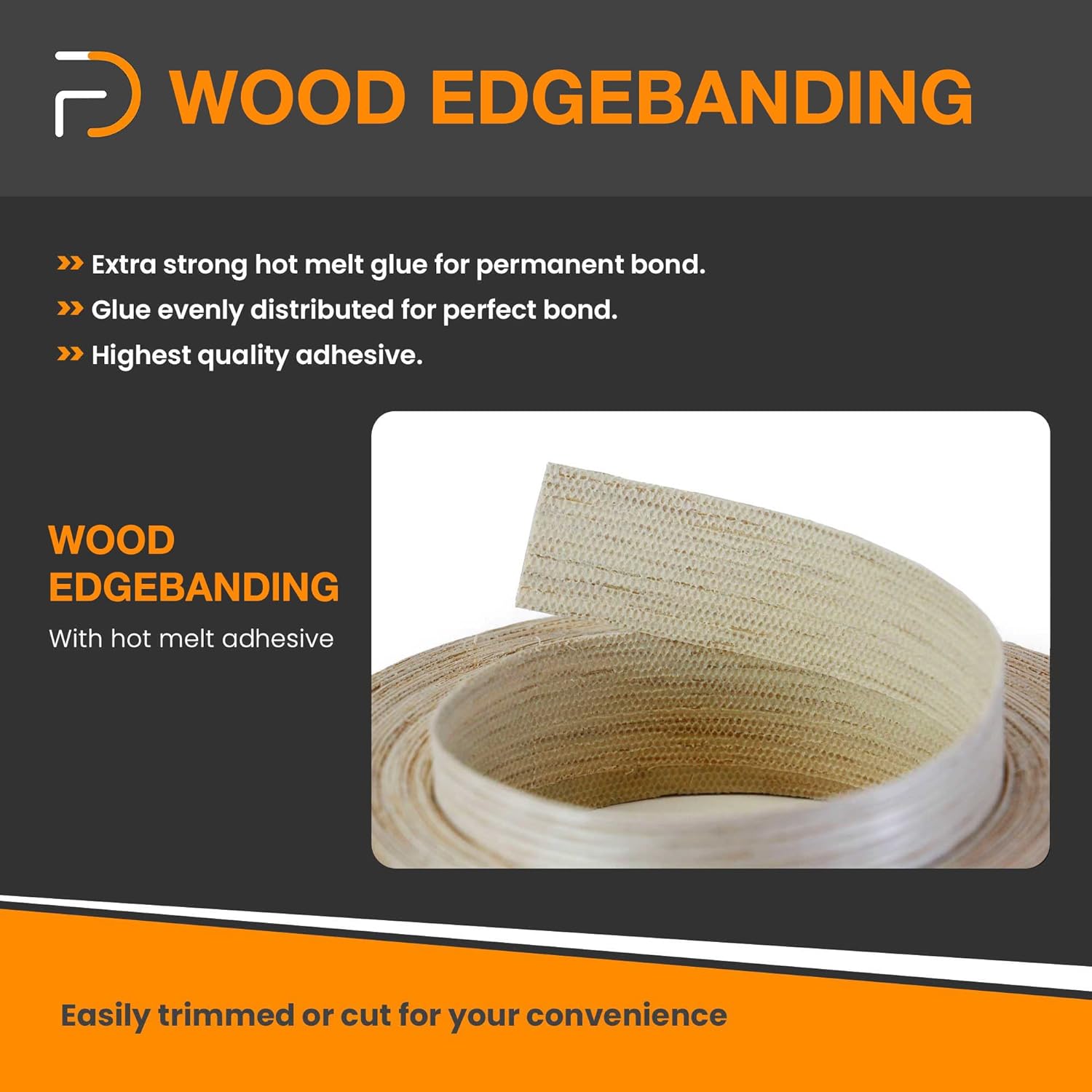 2" x 50' Maple Roll Pre-Glued Wood Veneer Edge Banding, Iron on Edge Band, Hot Melt Adhesive, Real Wood Edge Tape, Veneer Edging for Easy Furniture Restoration, Smooth Surface, Based in USA